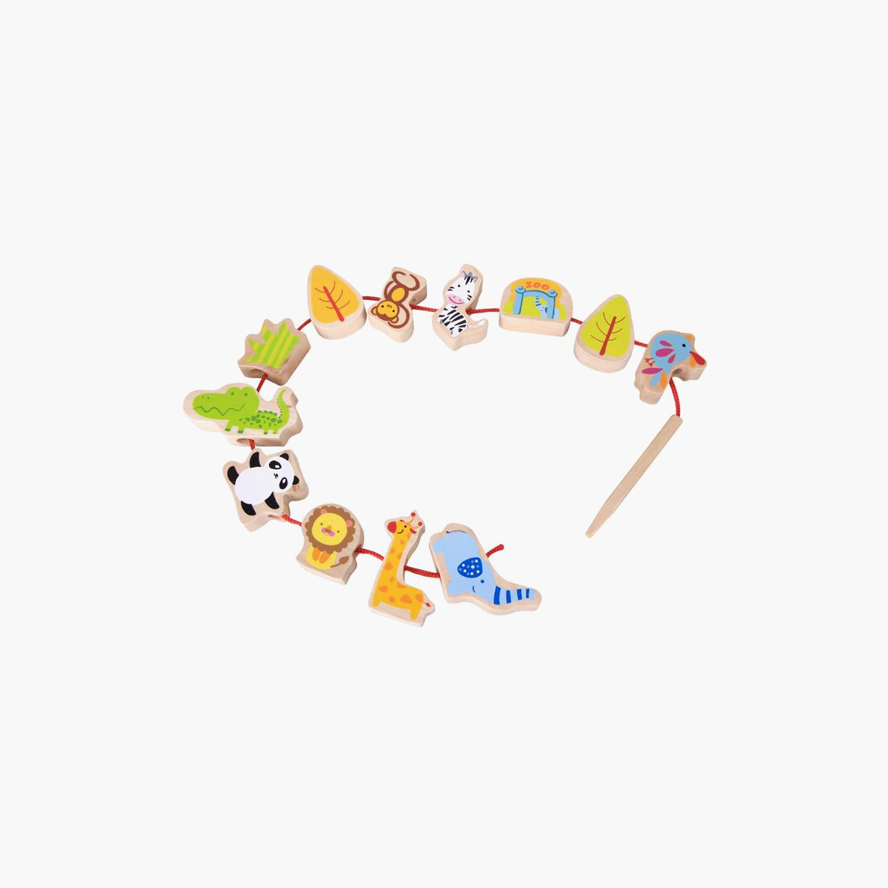 Classic World 13-Piece Wooden Zoo Beads Playset-toys-babyandtoddlertoys-learningtoys-image-2