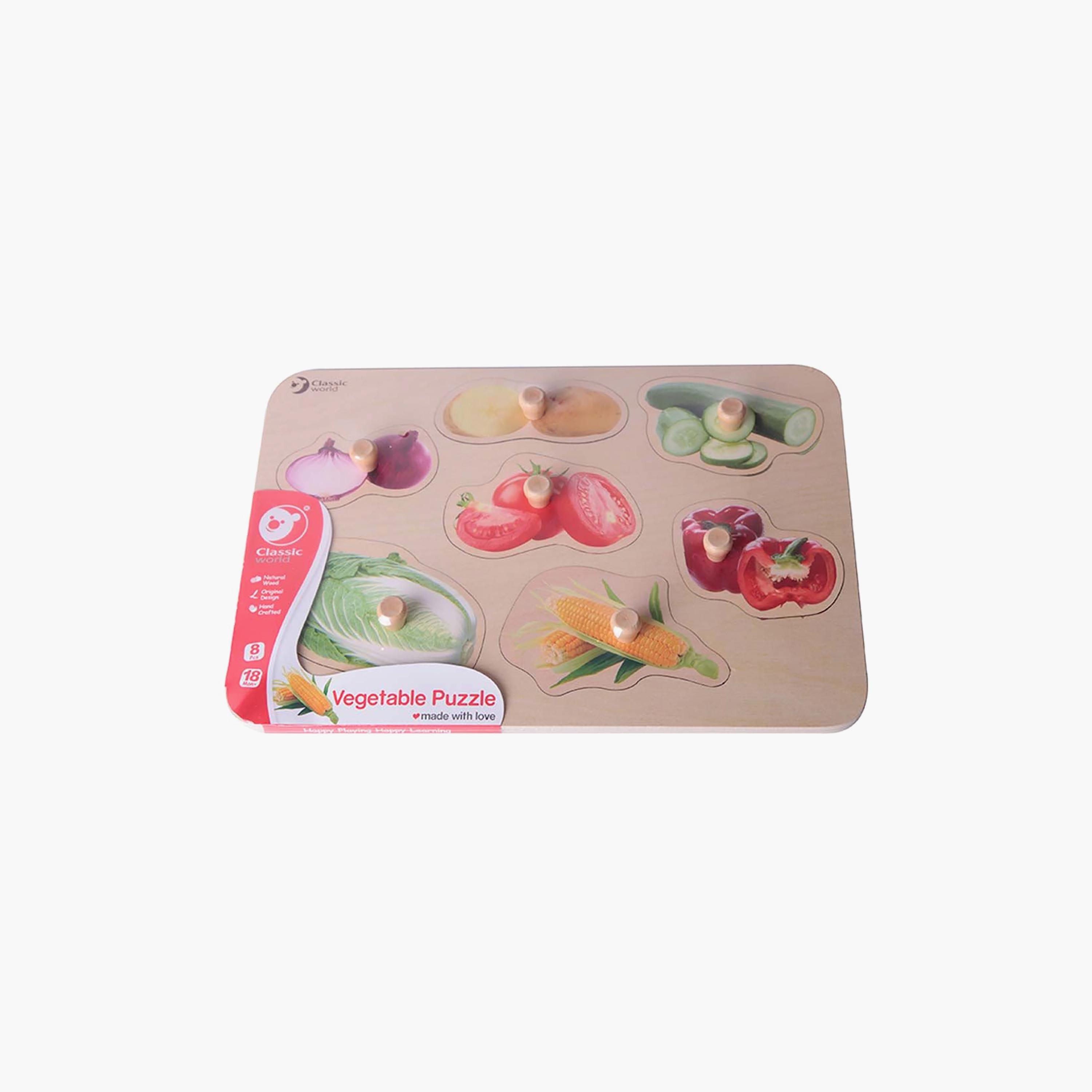 لعبة أحجية خضروات خشبية 8 قطع من كلاسيك وورلد-toys-indoortoys-puzzles-image-2