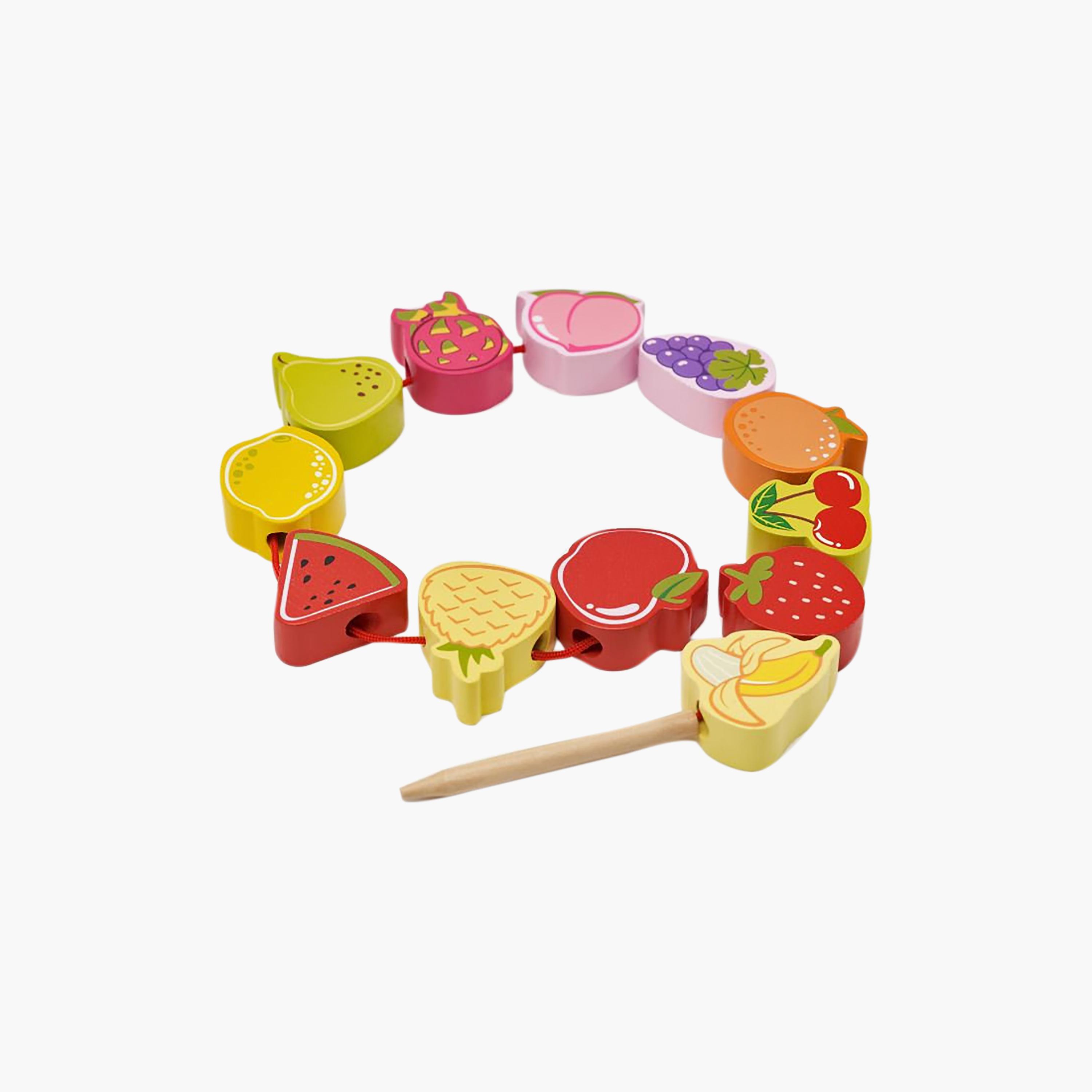 Classic World 13-Piece Wooden Fruit Beads Lacing Playset-toys-babyandtoddlertoys-learningtoys-image-1