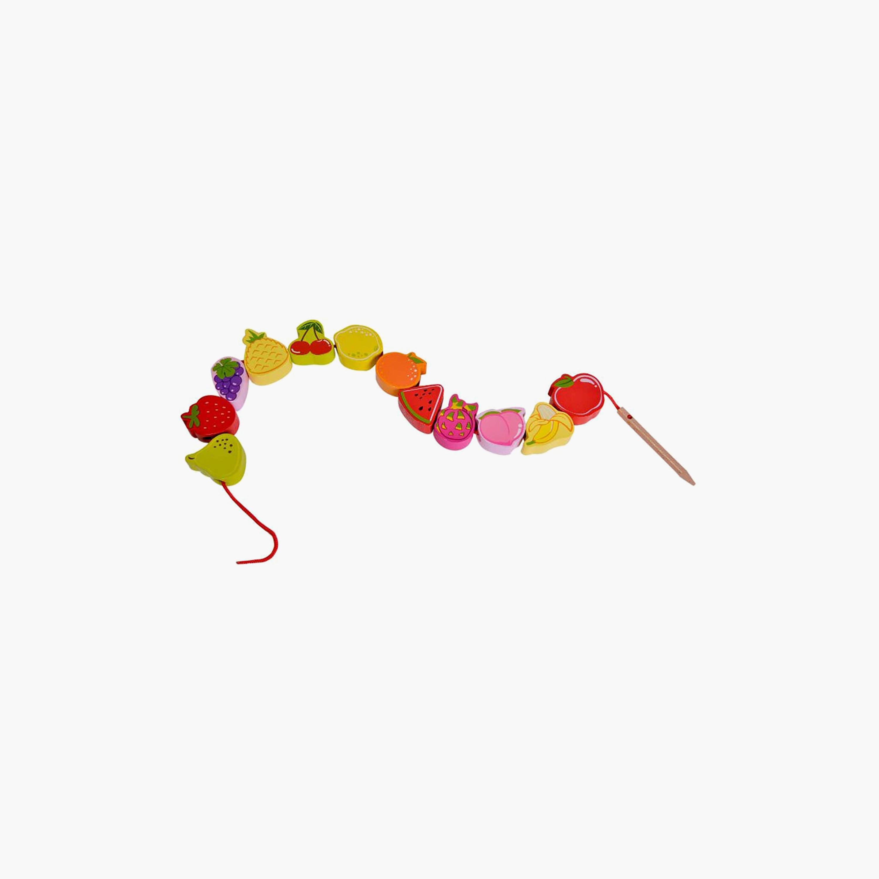 Classic World 13-Piece Wooden Fruit Beads Lacing Playset-toys-babyandtoddlertoys-learningtoys-image-2
