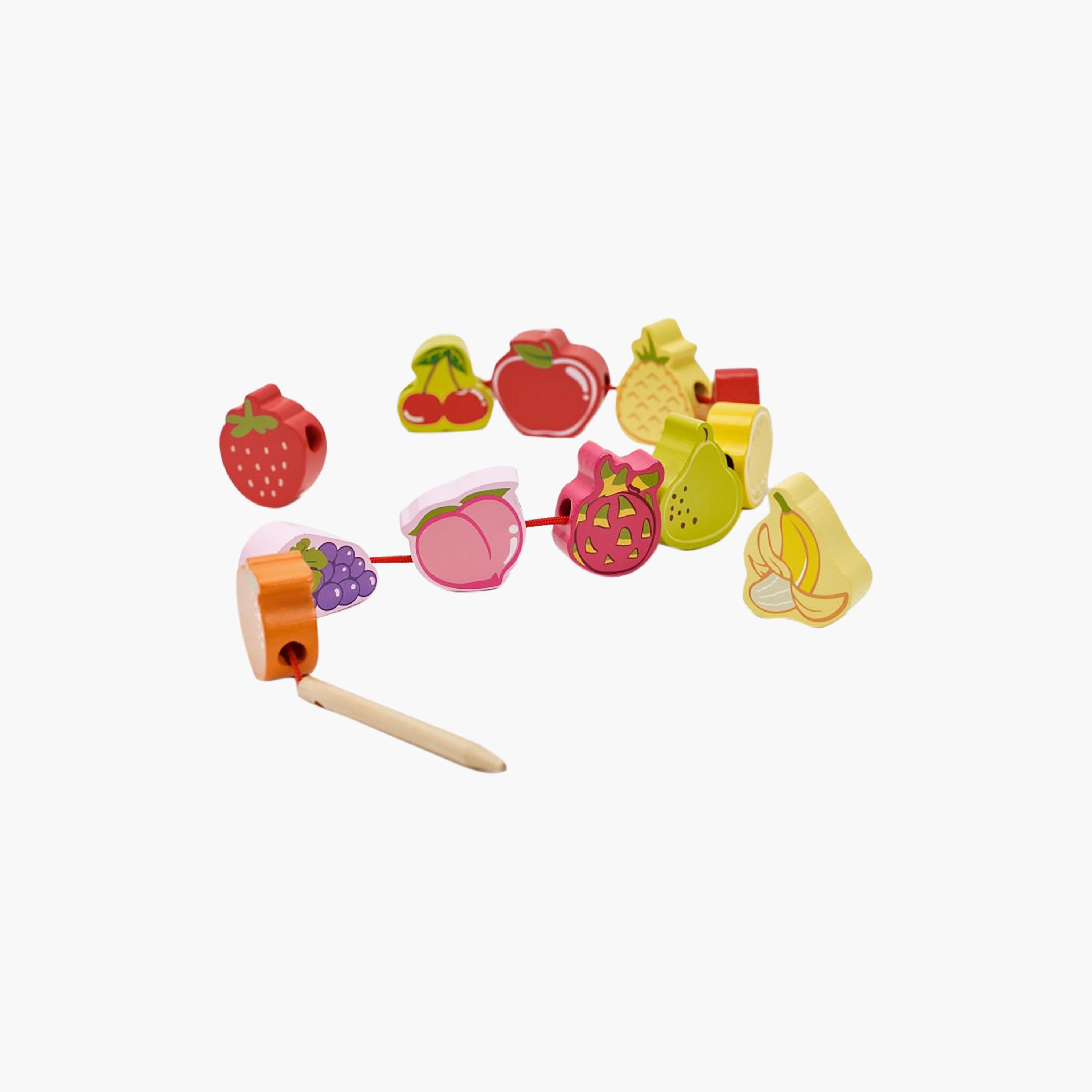 Classic World 13-Piece Wooden Fruit Beads Lacing Playset-toys-babyandtoddlertoys-learningtoys-image-3