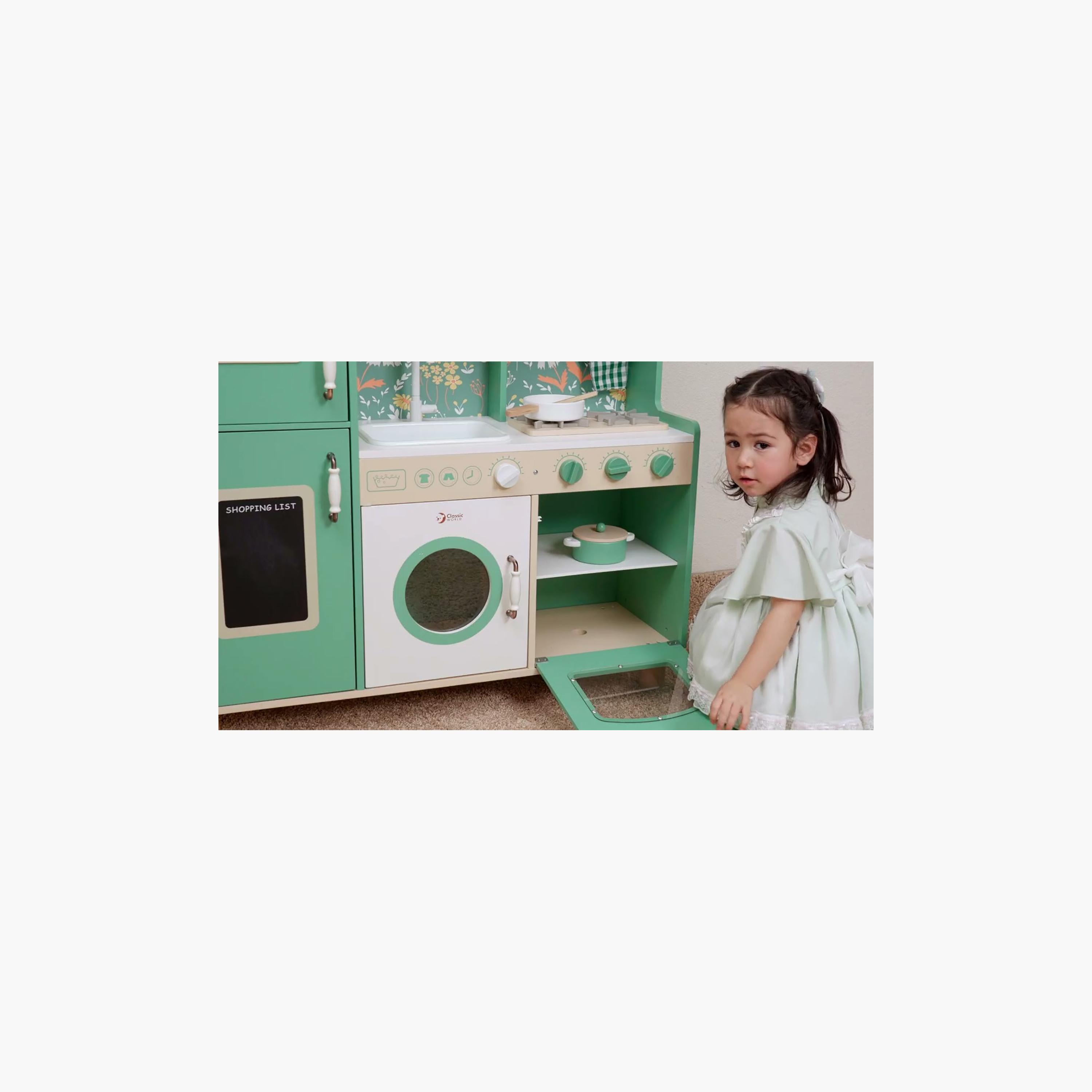 Classic World Vintage Wooden Play Kitchen with Accessories-toys-roleplay-kitchensets-image-2