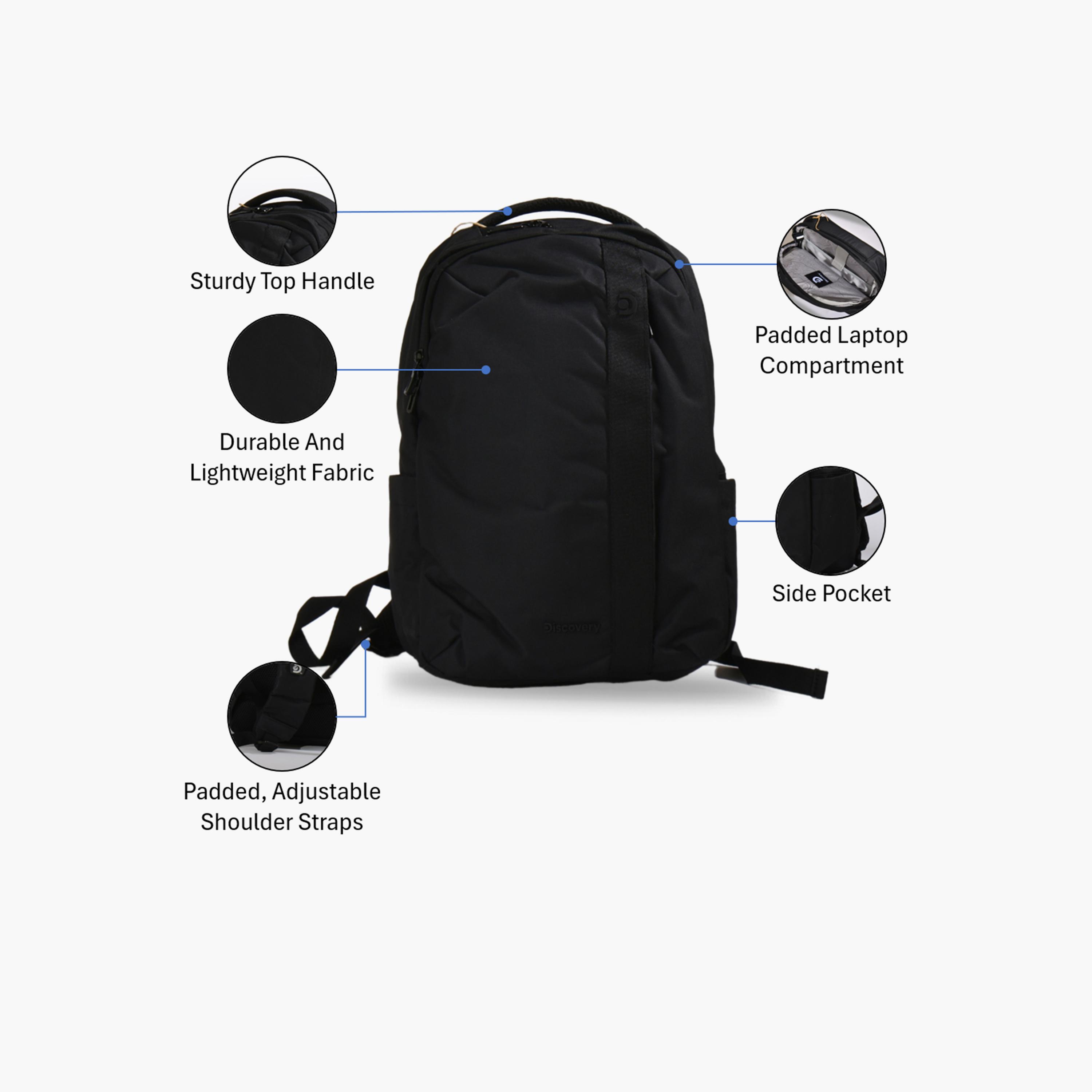 Discovery | 17.5 Inches Backpack, Polyester, Adjustable Strap | D00941-travel-luggagesandbags-backpacks-image-3
