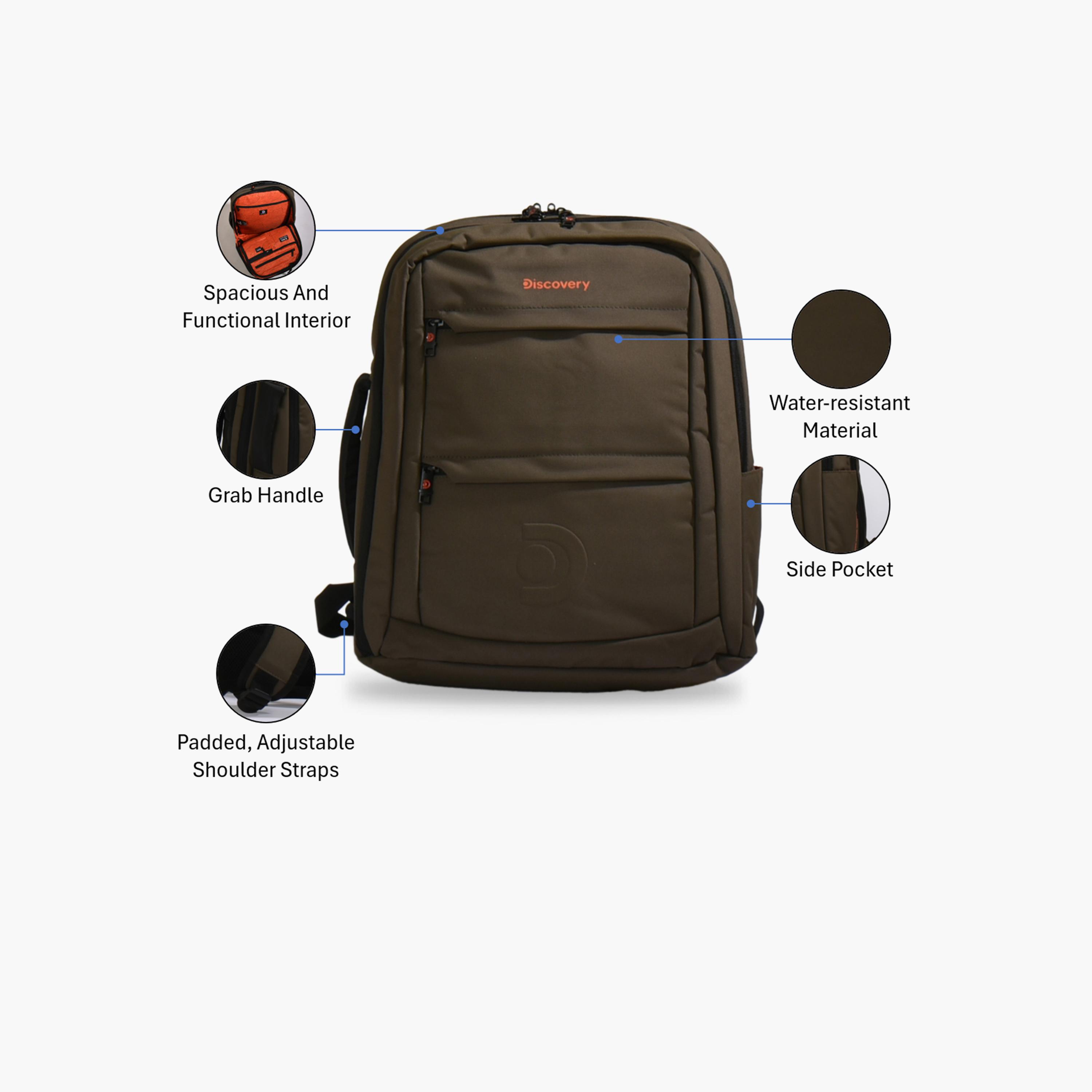 Discovery | 17 Inches Backpack, Polyester, Adjustable Strap | D01207-travel-luggagesandbags-backpacks-image-3