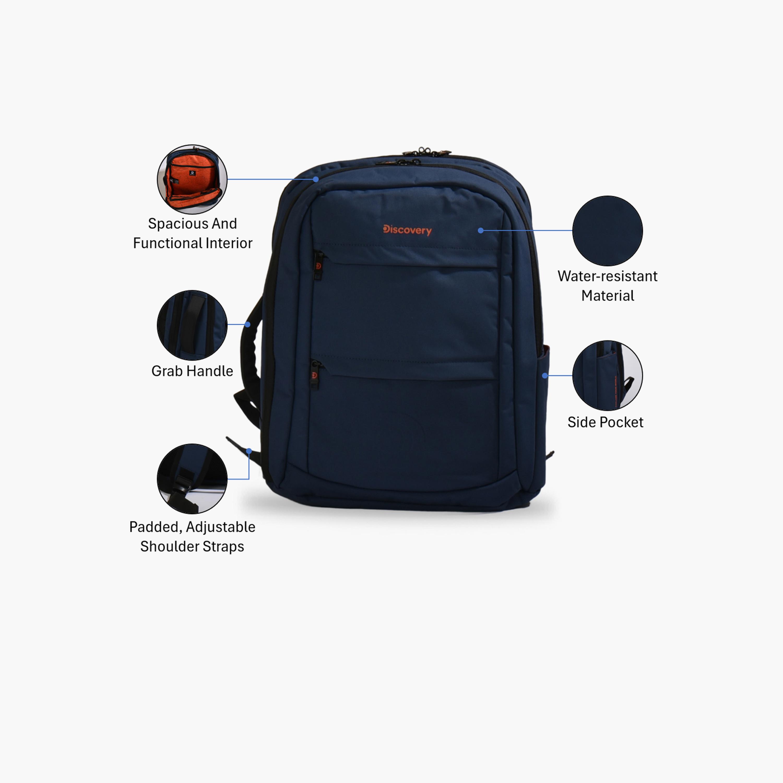 Discovery | 17 Inches Backpack, Polyester, Adjustable Strap | D01207-travel-luggagesandbags-backpacks-image-3