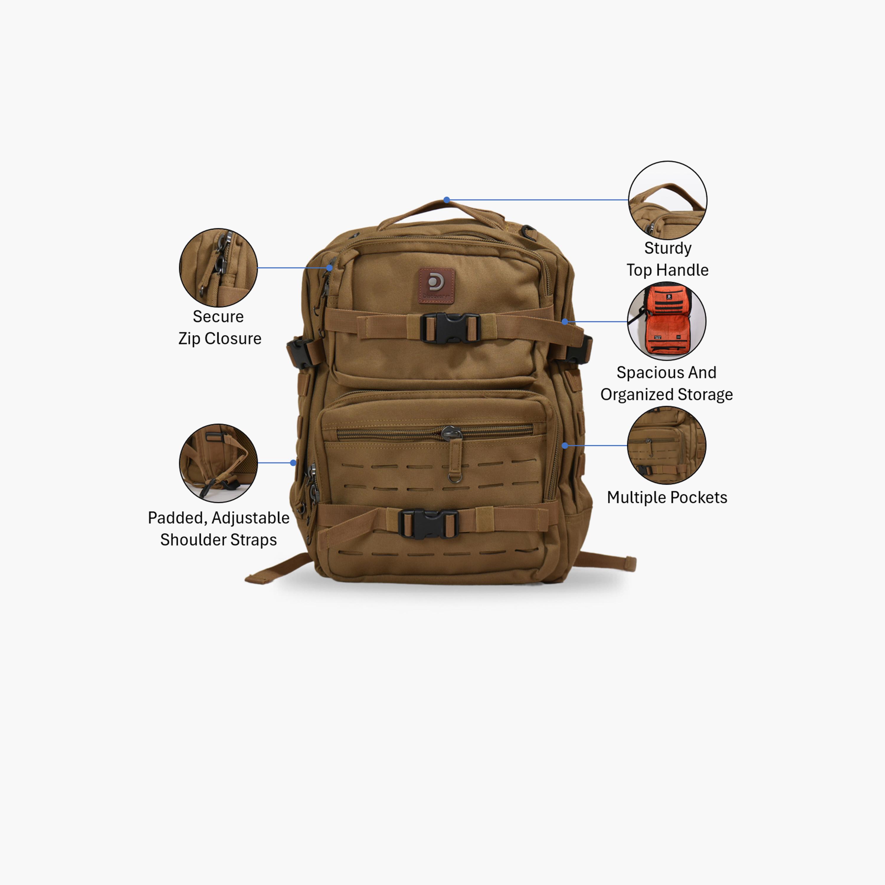 Discovery | 16.5 Inches Backpack, Polyester, Adjustable Strap | D01403-travel-luggagesandbags-backpacks-image-3