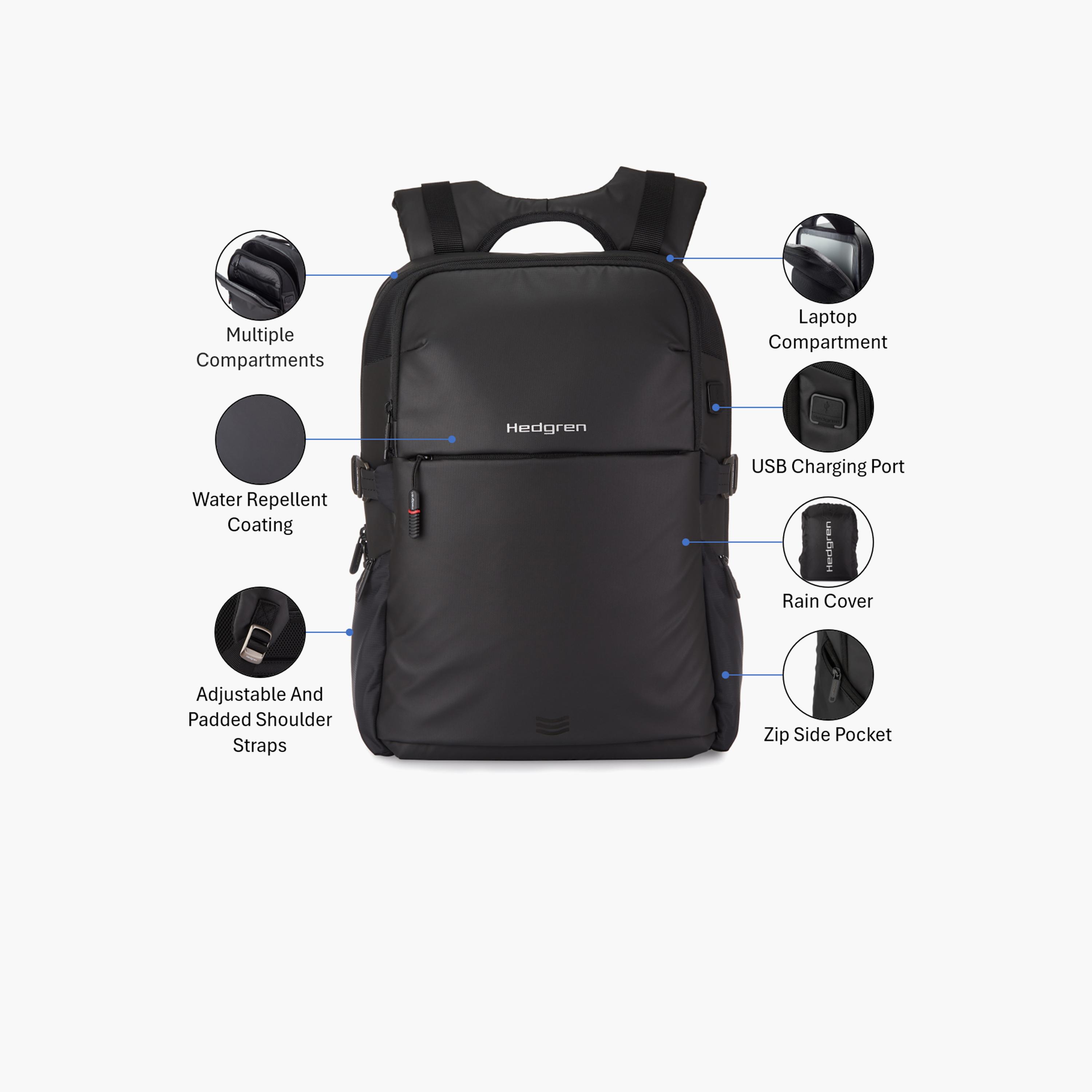 Hedgren | 15.6 Inches Backpack, Polyester, Adjustable Strap | HCOM05-21-travel-luggagesandbags-backpacks-image-3