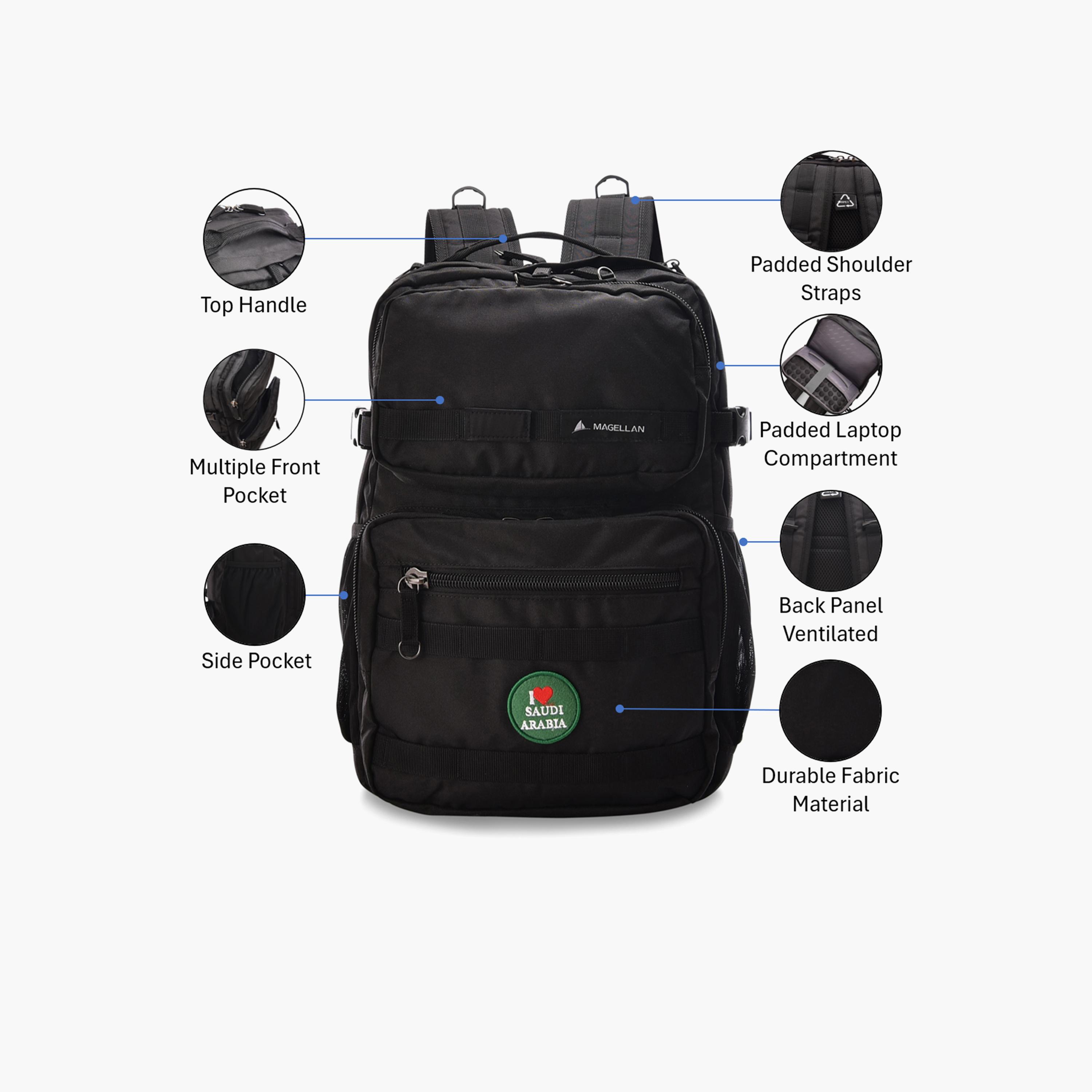 Magellan | 18 Inches Backpack, Polyester, Adjustable Strap | BP119320-travel-luggagesandbags-backpacks-image-3