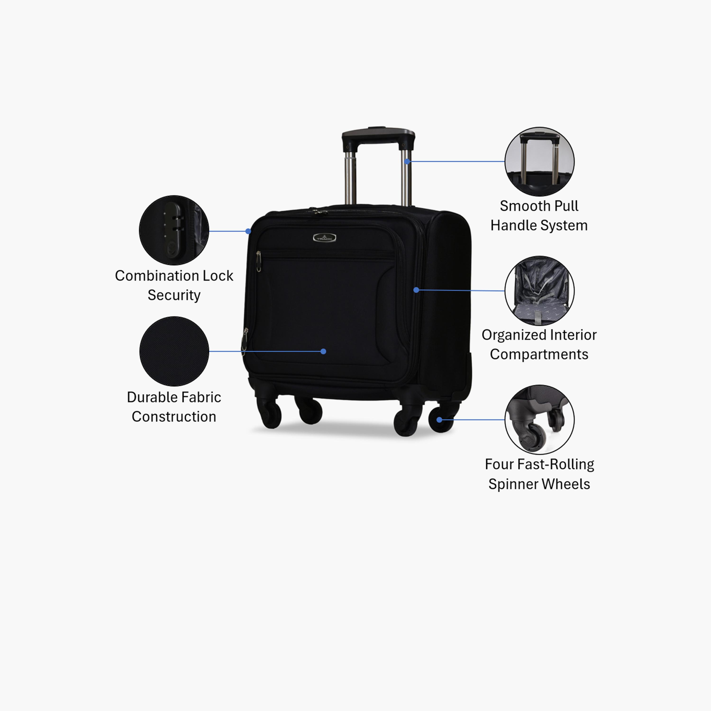 Track 45 CM Small Cabin Textile Soft-Sided 4-Wheeler Spinner Trolley Bag with Combination Lock-travel-luggagesandbags-luggage-image-3