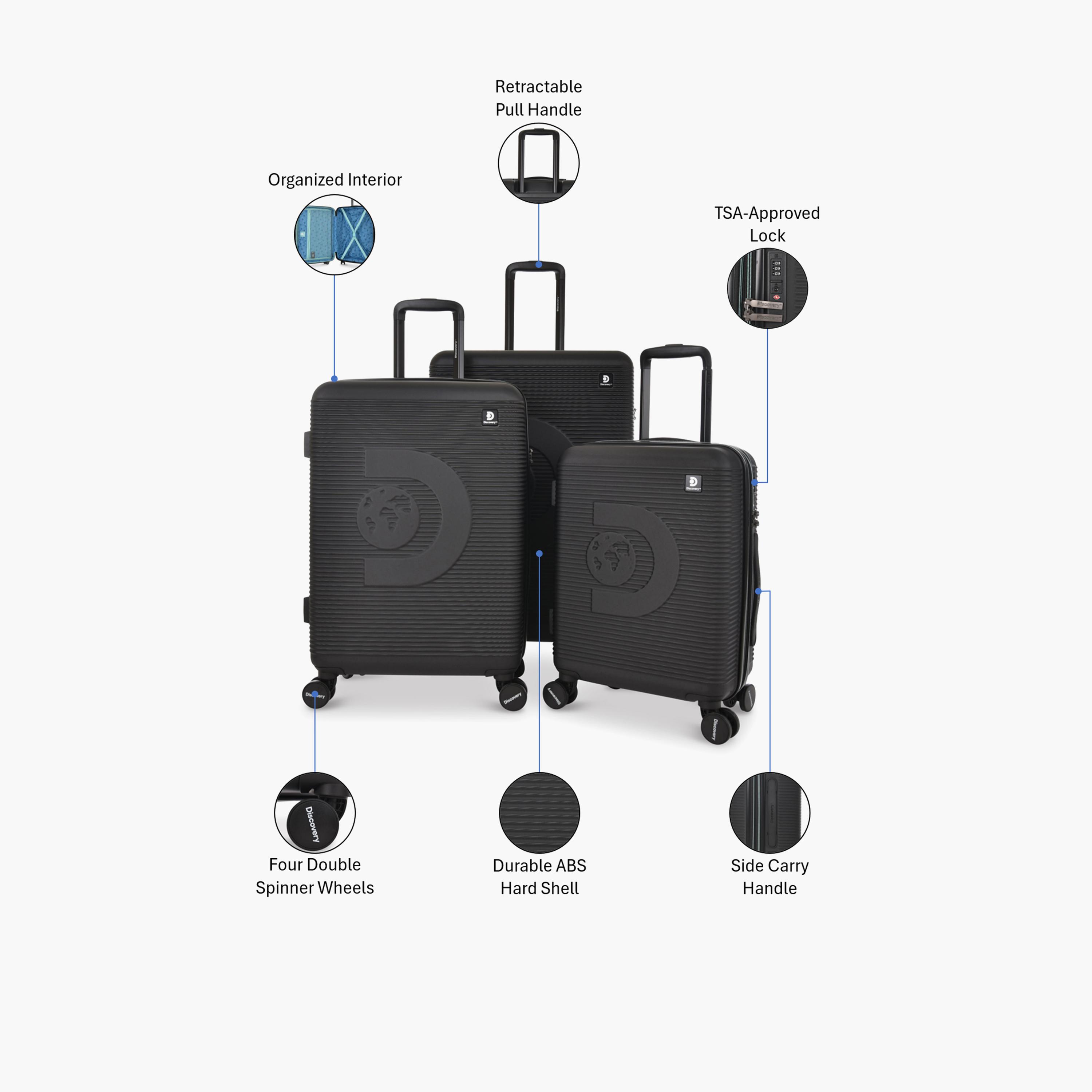 ديسكفري - طقم شنط سفر 3 قطع جوانب ABS صلبة أربع عجلات دوارة قفل TSA-travel-luggagesandbags-luggage-image-2