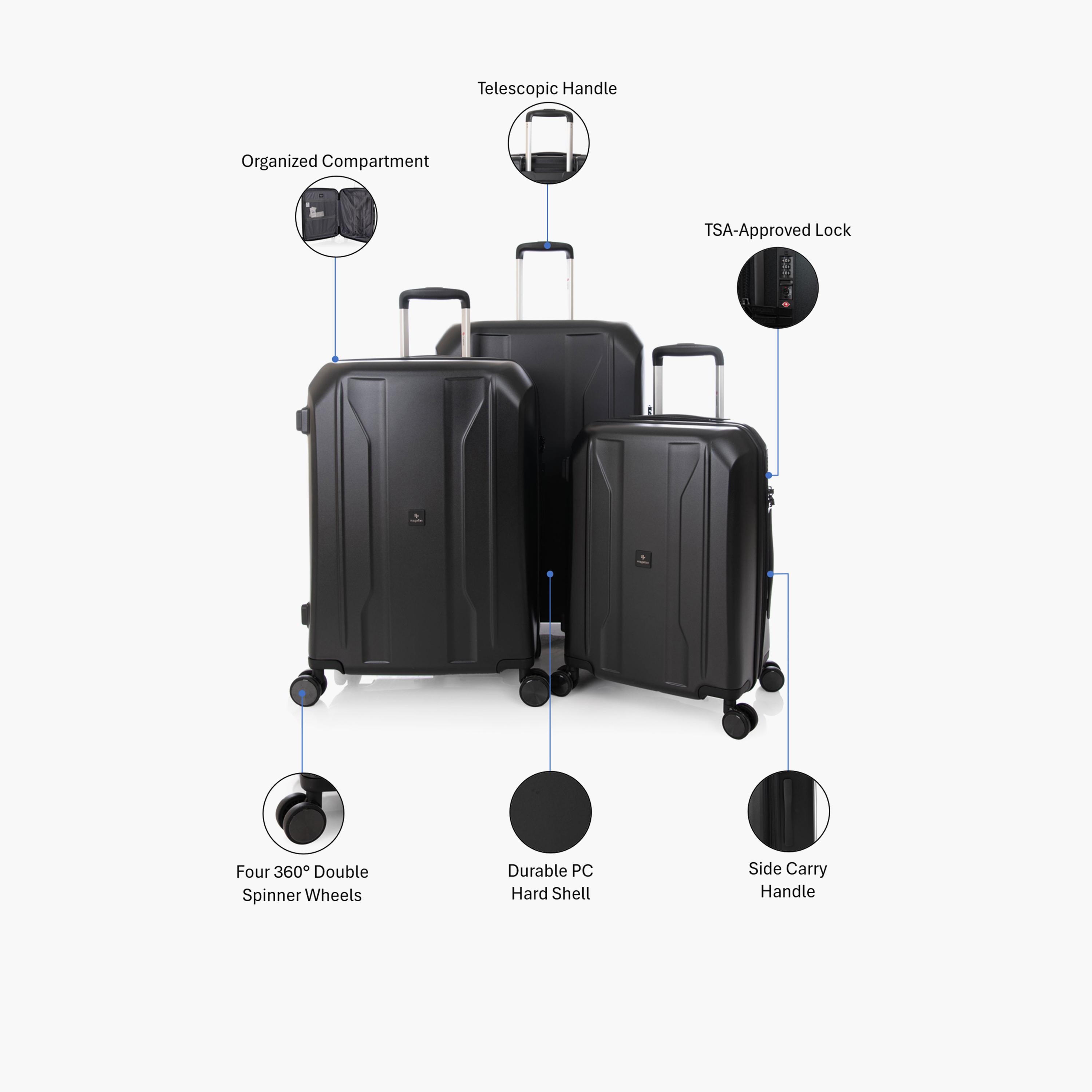 ماجلان - طقم شنط سفر 3 قطع جوانب صلبة من ABS والبولي كربونات أربع عجلات دوارة قفل TSA-travel-luggagesandbags-luggage-image-2