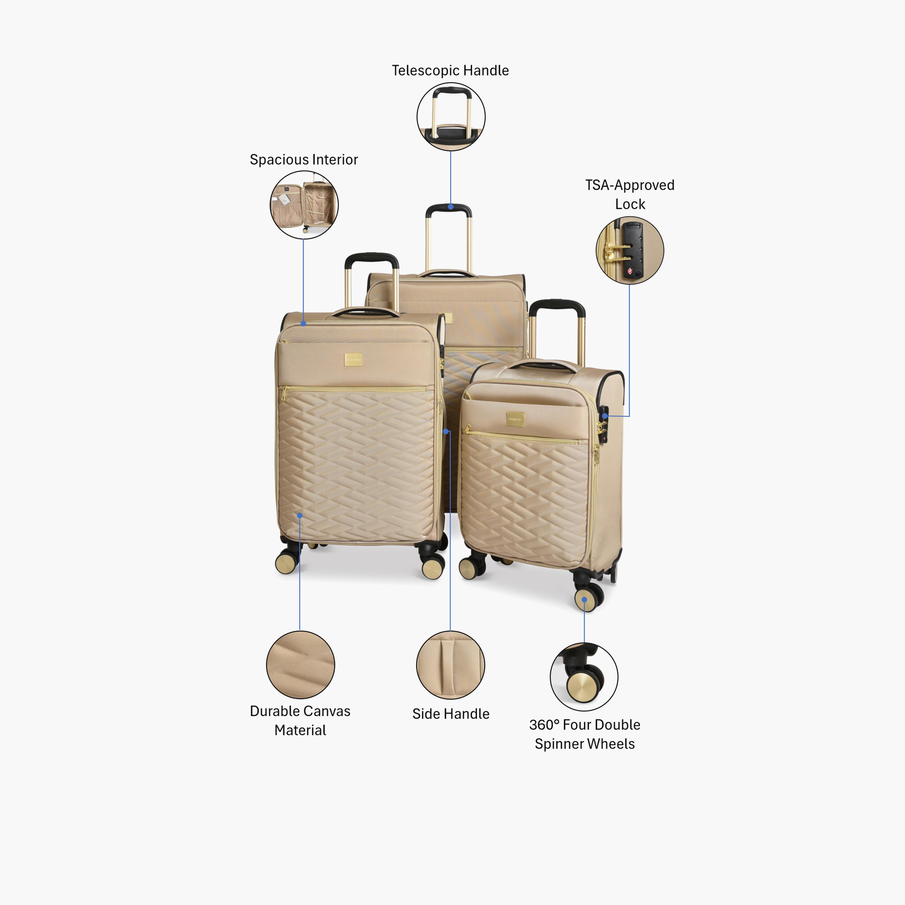ماجلان - طقم شنط سفر 3 قطع جوانب قماشية طرية أربع عجلات دوارة قفل TSA-travel-luggagesandbags-luggage-image-2