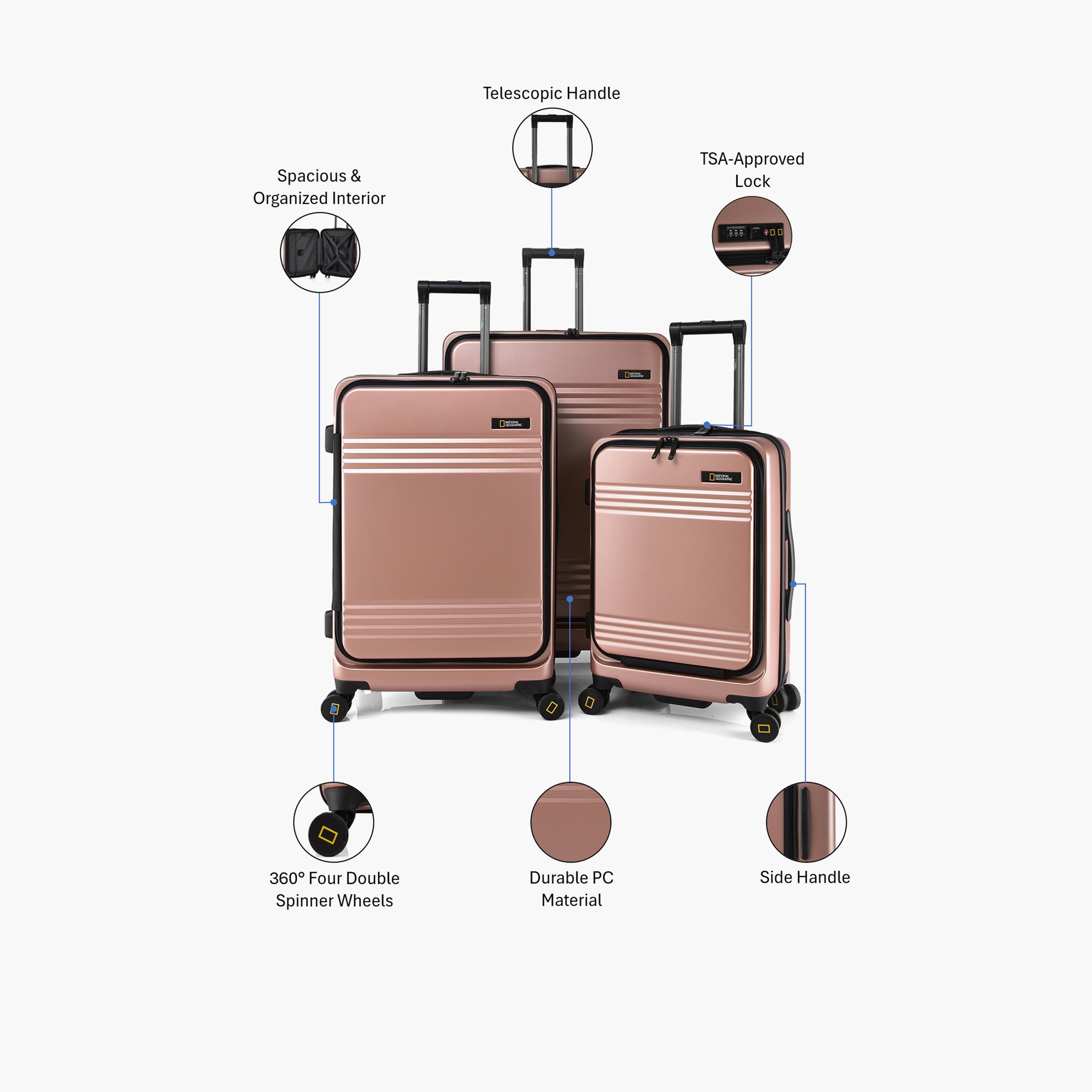 National Geographic Set of 3 Polycarbonate with ABS Hardcase 4-Wheeler Spinner Trolley Bag with TSA Lock | N165HA/3P-travel-luggagesandbags-luggage-image-2