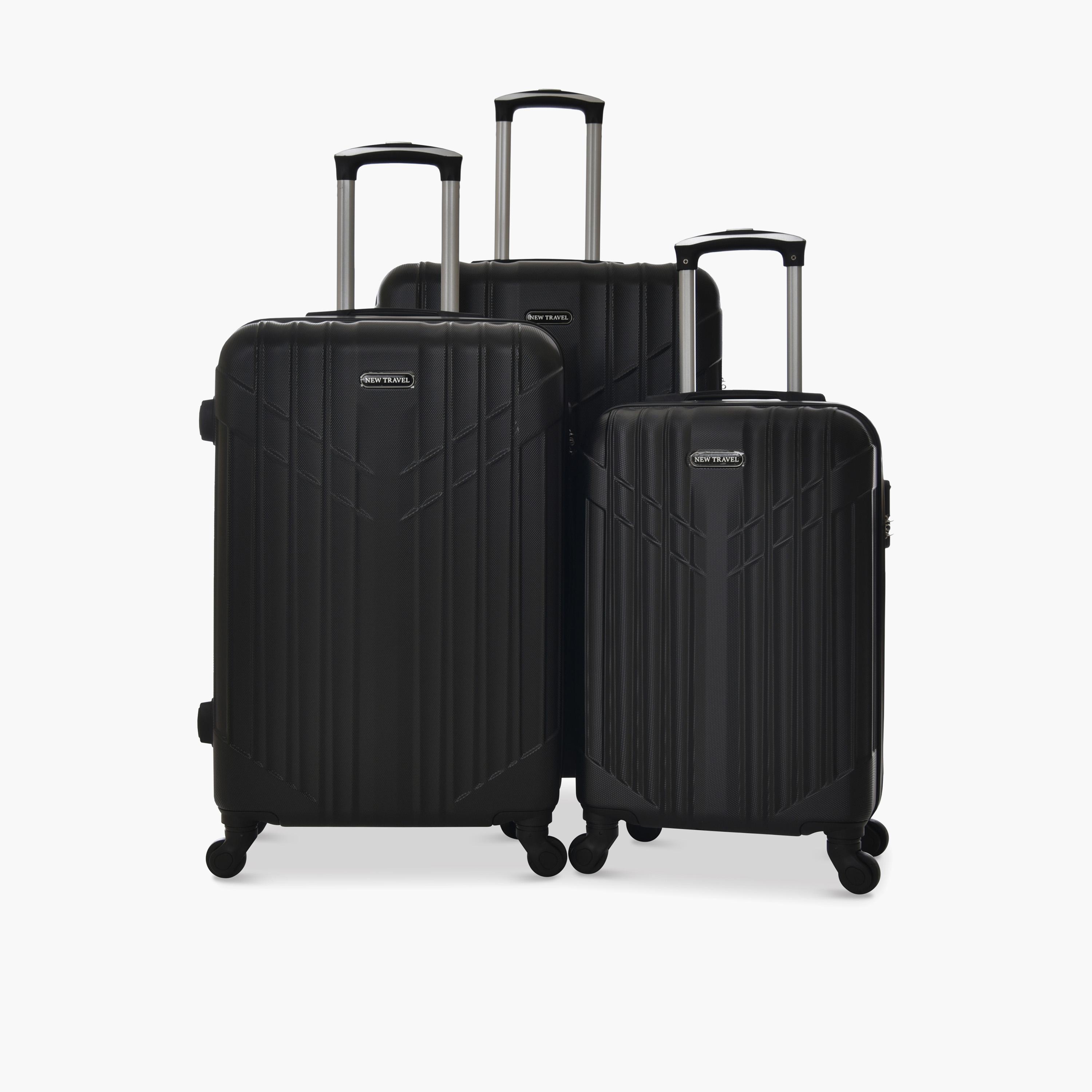 New Travel Set of 3 ABS Hard-Sided 4-Wheeler Spinner Trolley Bags with Combination Lock-travel-luggagesandbags-luggage-image-1