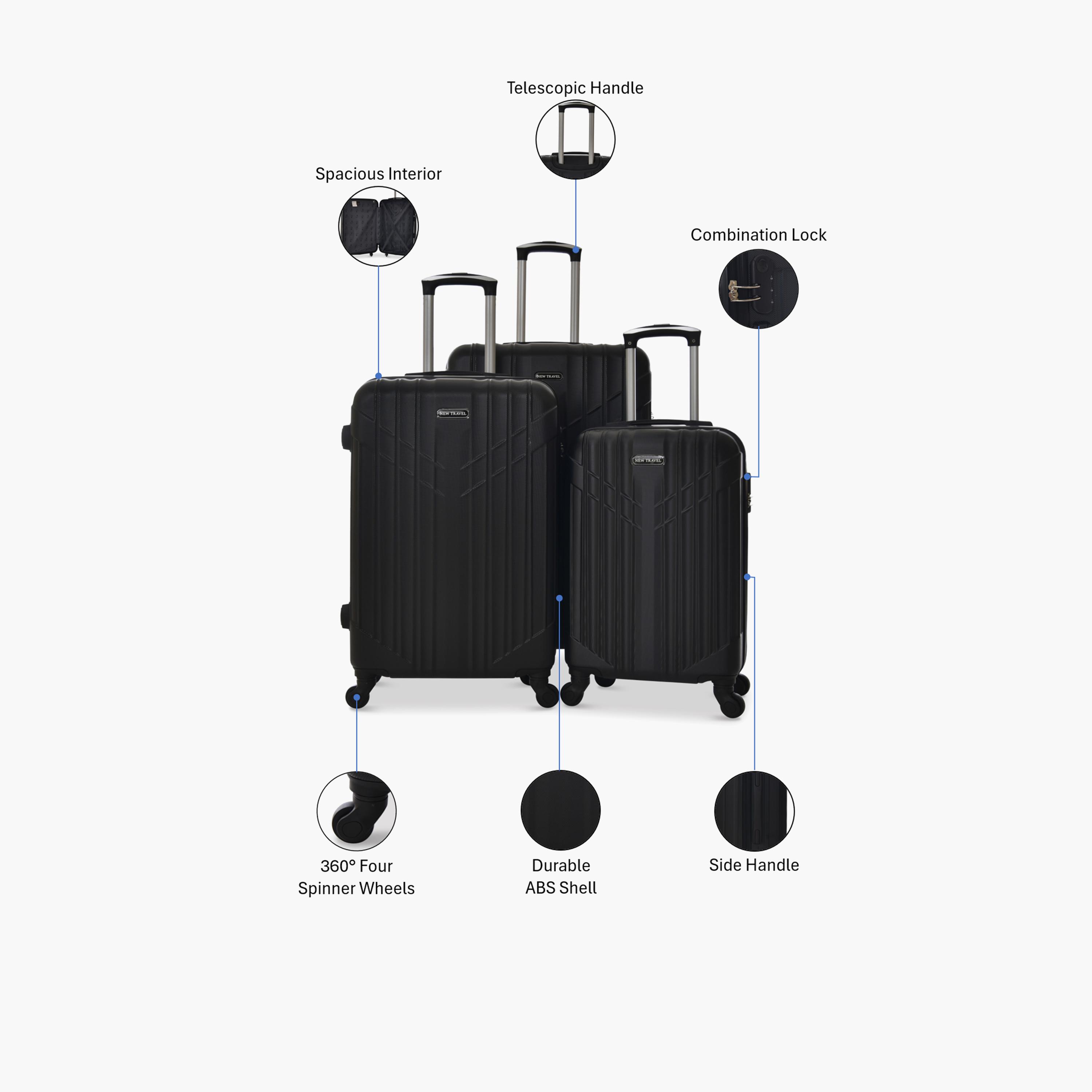 New Travel Set of 3 ABS Hard-Sided 4-Wheeler Spinner Trolley Bags with Combination Lock-travel-luggagesandbags-luggage-image-2