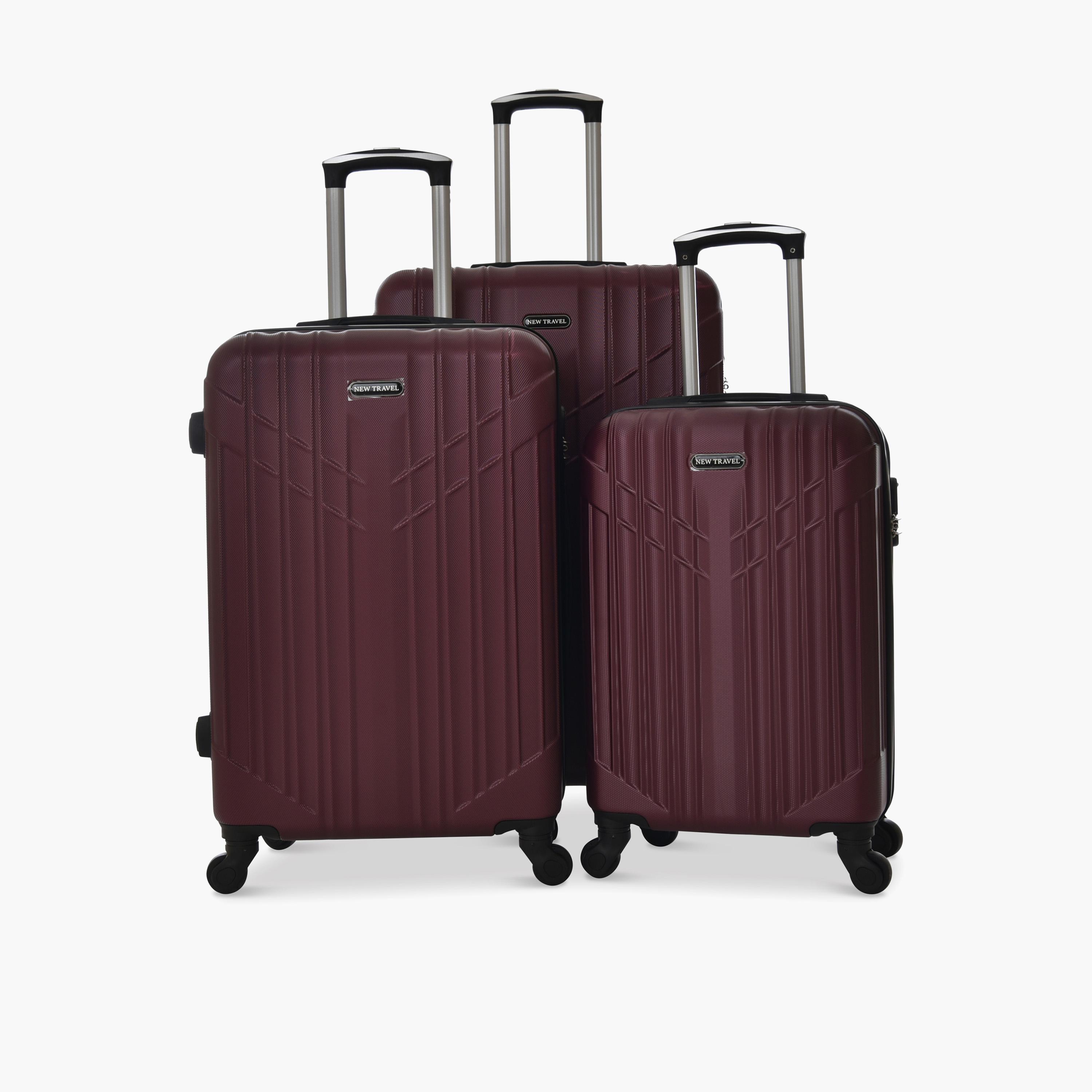 New Travel Set of 3 ABS Hard-Sided 4-Wheeler Spinner Trolley Bags with Combination Lock-travel-luggagesandbags-luggage-image-1