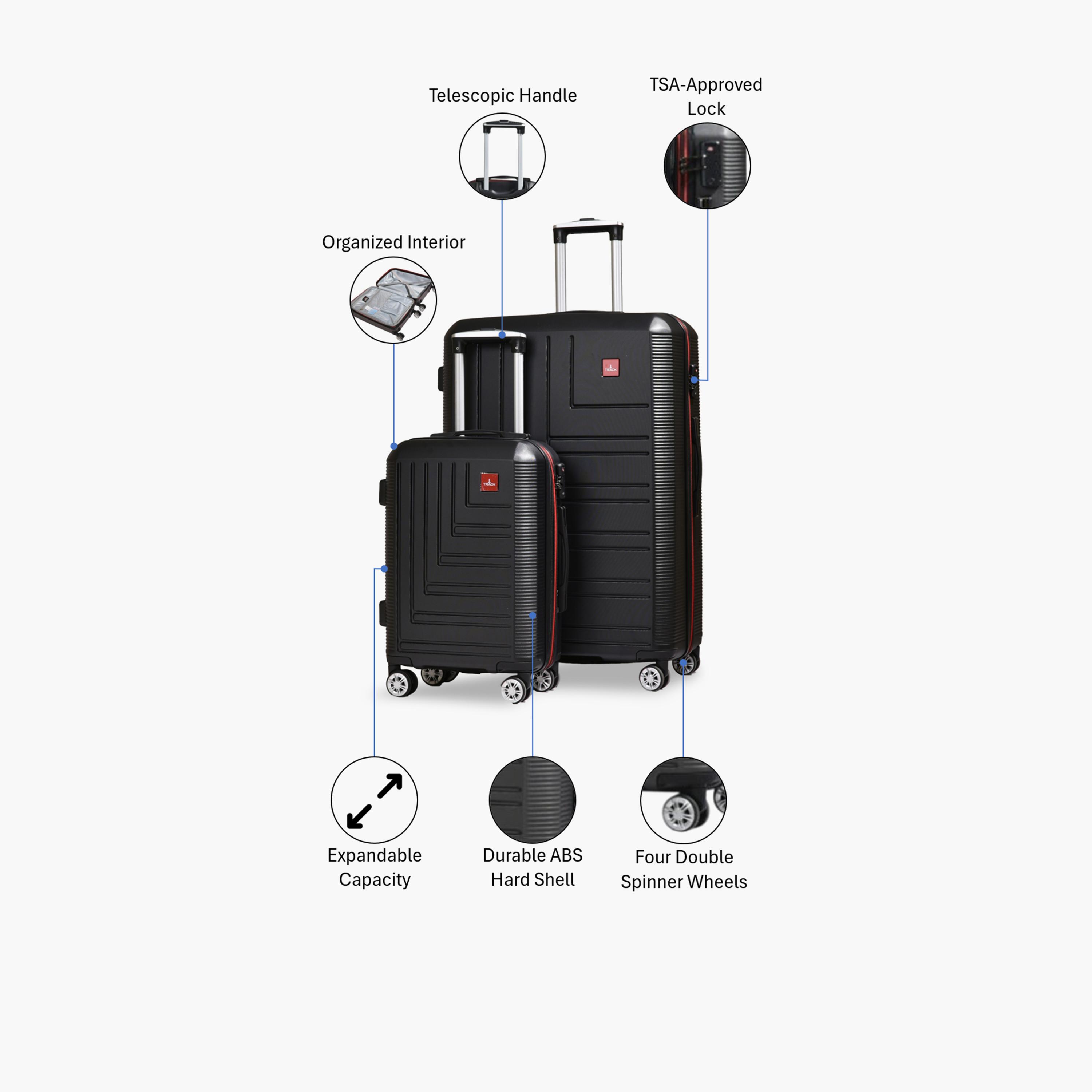 Track Set of 2 ABS Hard-Sided 4-Wheeler Spinner Trolley Bags with TSA Lock-travel-luggagesandbags-luggage-image-2