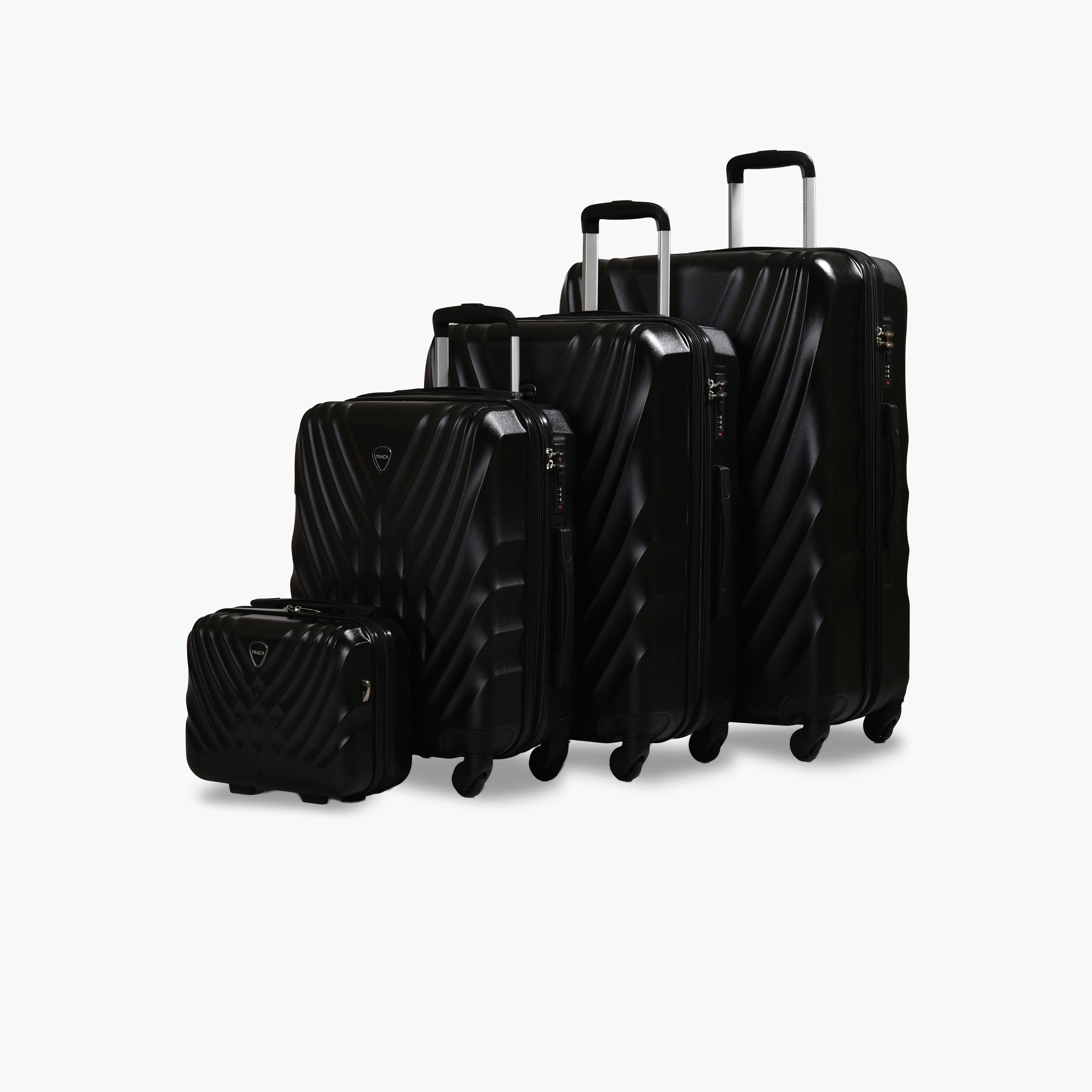 Track Set of 4 ABS Hard-Sided 4-Wheeler Spinner Trolley Bags with Combination Lock-travel-luggagesandbags-luggage-image-1