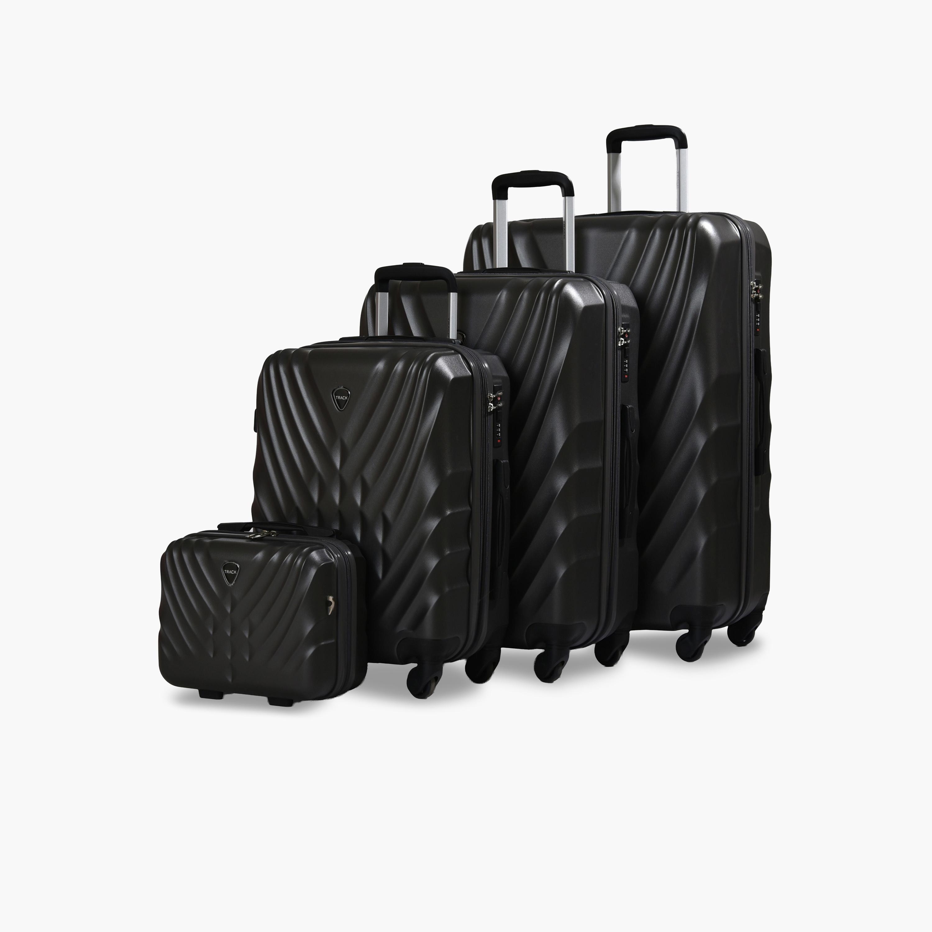 Track Set of 4 ABS Hard-Sided 4-Wheeler Spinner Trolley Bags with Combination Lock-travel-luggagesandbags-luggage-image-1