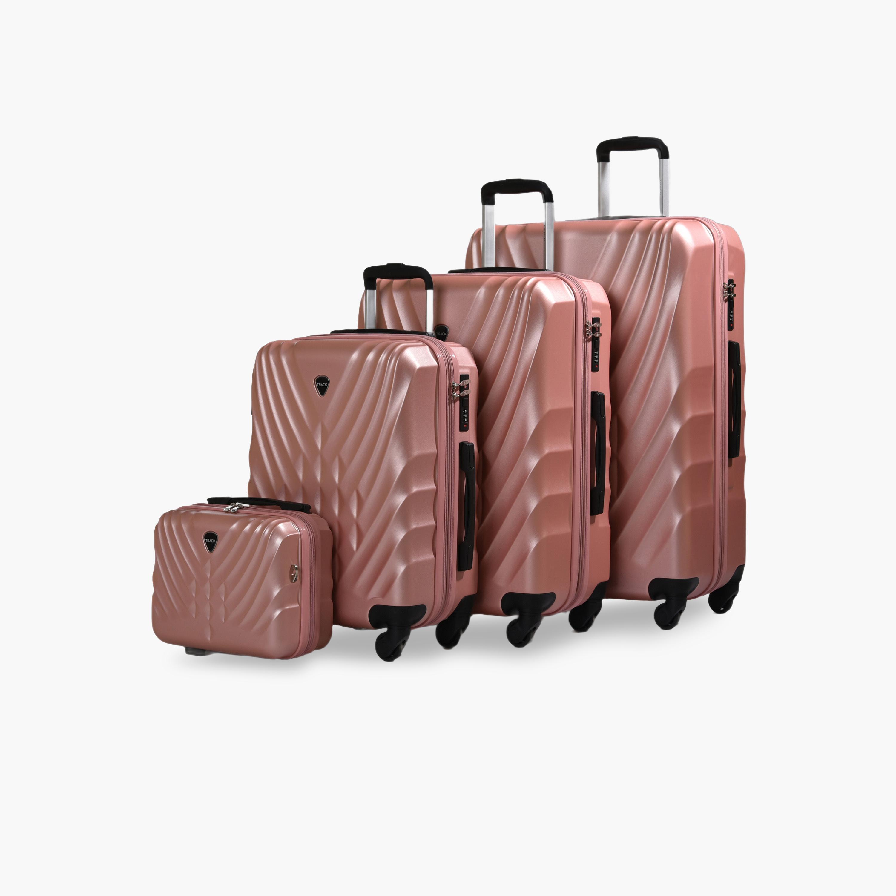 Track Set of 4 ABS Hard-Sided 4-Wheeler Spinner Trolley Bags with Combination Lock-travel-luggagesandbags-luggage-image-1