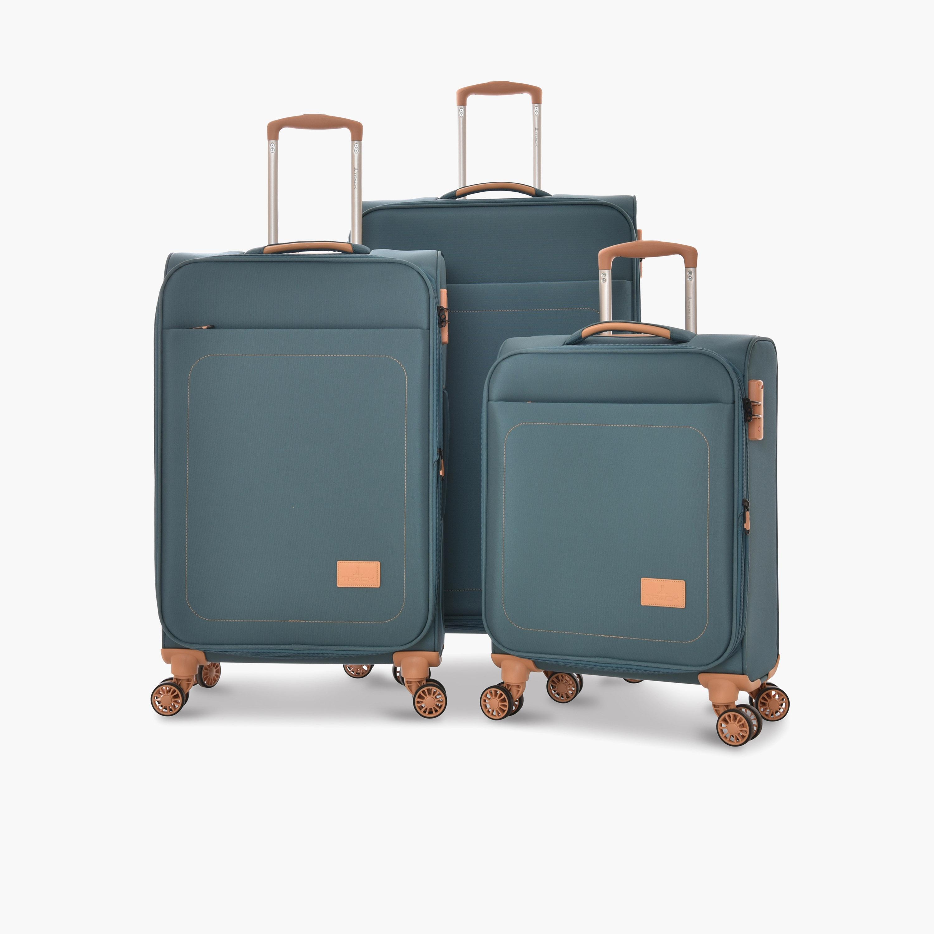 تراك - طقم شنط سفر 3 قطع قماشية أربع عجلات دوارة ذات جوانب ناعمة قفل برقم سري-travel-luggagesandbags-luggage-image-1