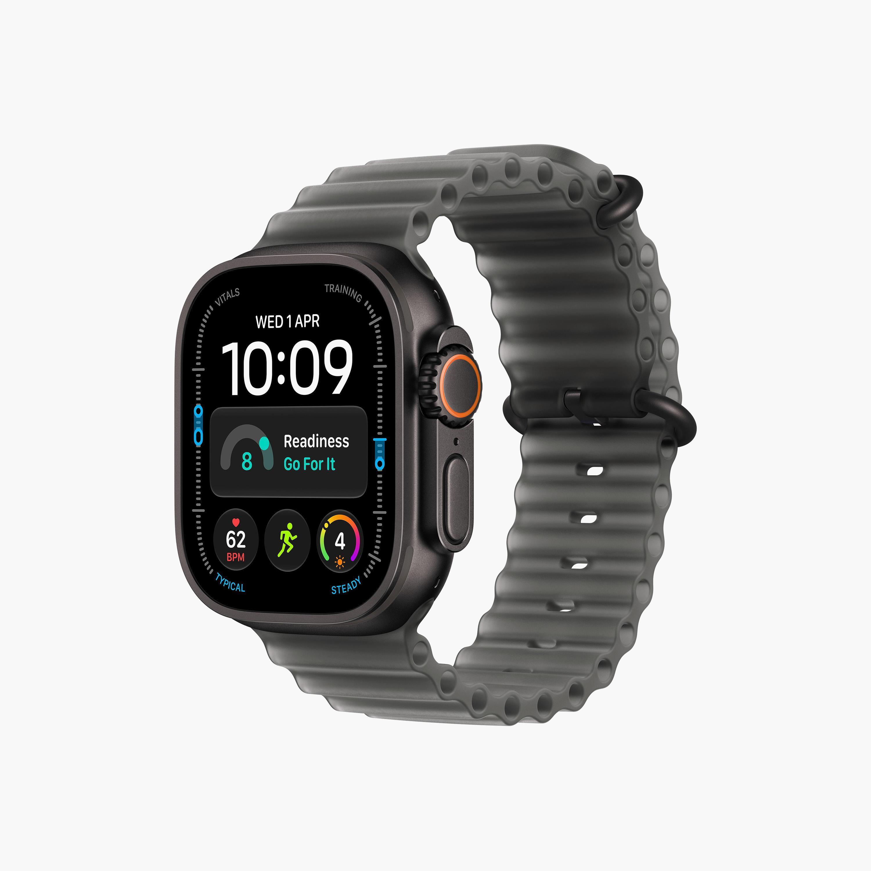 Apple Watch Ultra 4 GPS + Cellular 49mm Black Titanium Case with Translucent Black Ocean Band-men-watchesandjewellery-watches-image-2