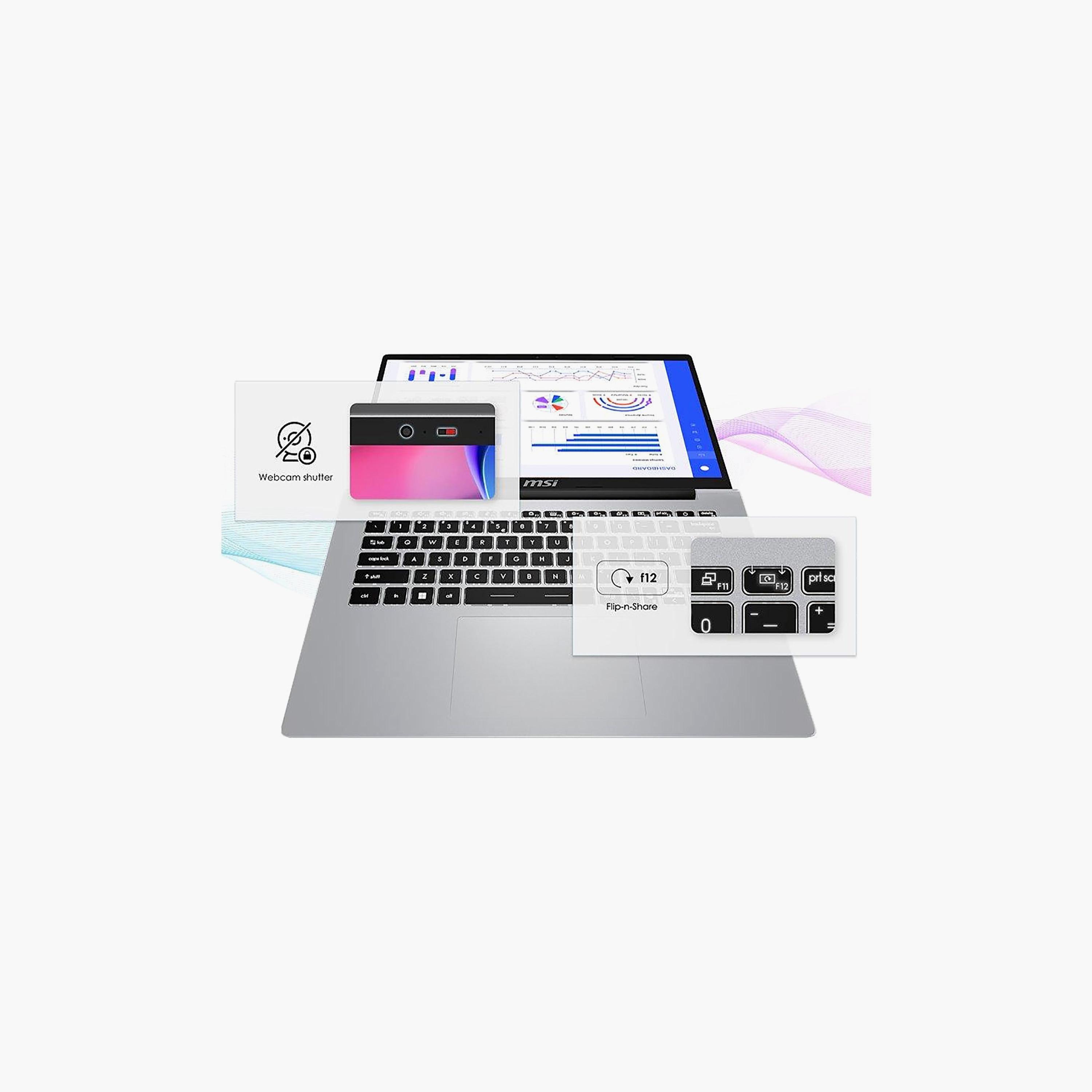 لاب توب مودرن 14 إنتل كور 5 120U رام 16GB سعة 512GB شاشة 14" FHD ويندوز 11 فضي من إم إس إي-electronics-laptops-image-7