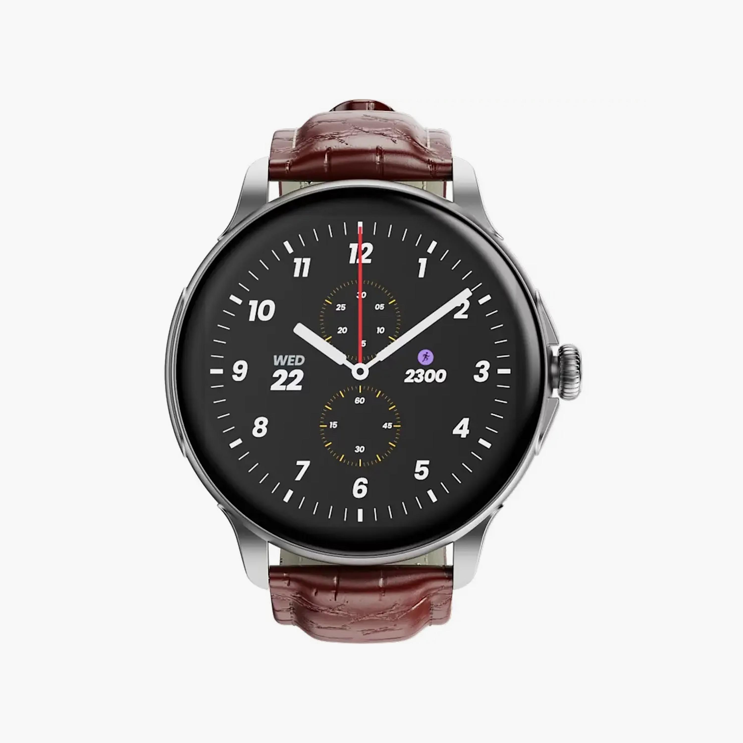 HMD X1 Smartwatch Silver Leather | ACHMD7000000377AE-men-watchesandjewellery-watches-image-1