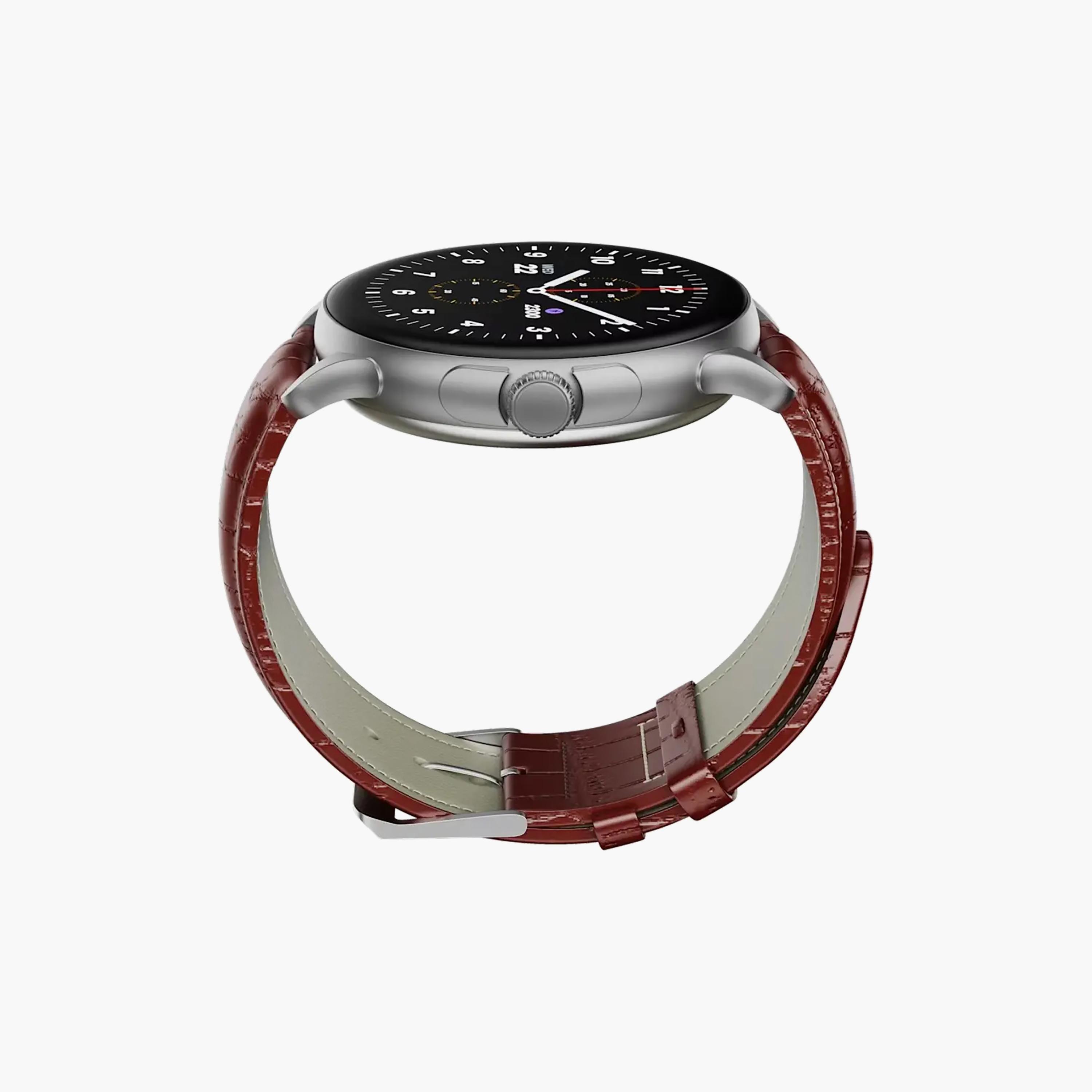 HMD X1 Smartwatch Silver Leather | ACHMD7000000377AE-men-watchesandjewellery-watches-image-3