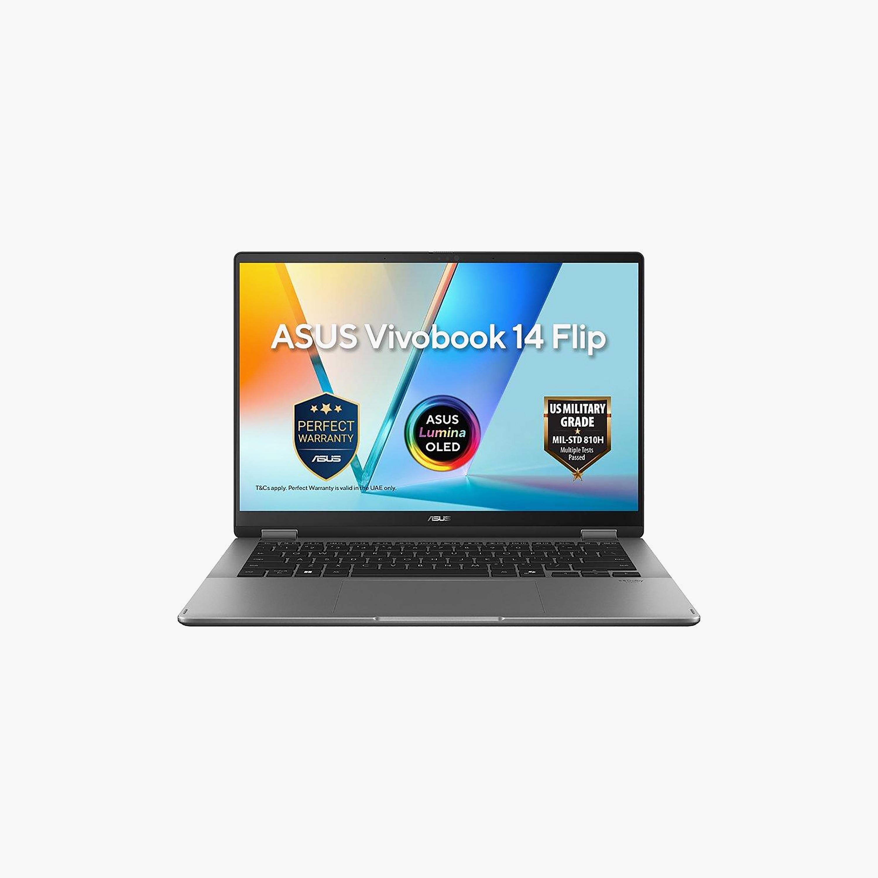 Asus Vivobook 14 Flip Ultra 5 16GB LPDDR5X 512GB SSD Touch Win11 Gray | TP3407SA-SG148W-PROMO_EMAX_AE_ENBD_131026-image-1