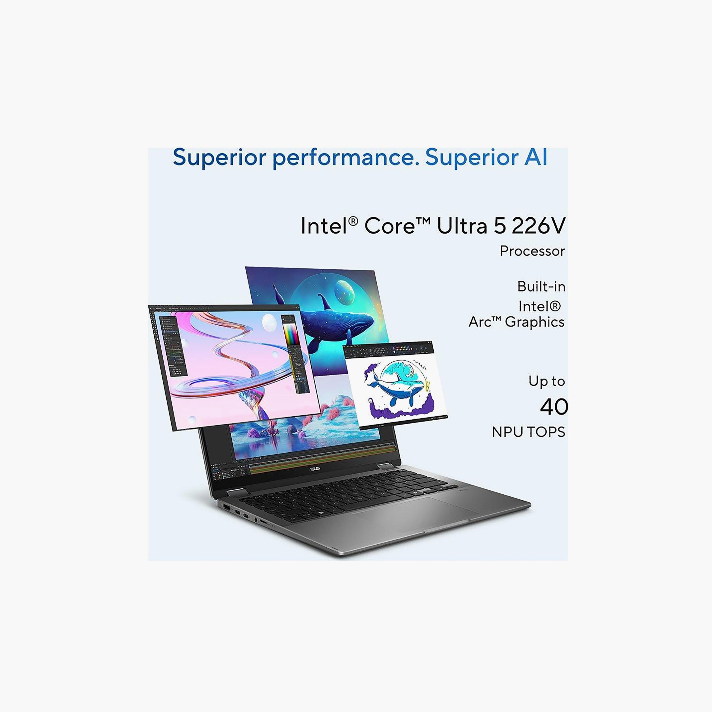 Asus Vivobook 14 Flip Ultra 5 16GB LPDDR5X 512GB SSD Touch Win11 Gray | TP3407SA-SG148W-PROMO_EMAX_AE_ENBD_131026-image-3