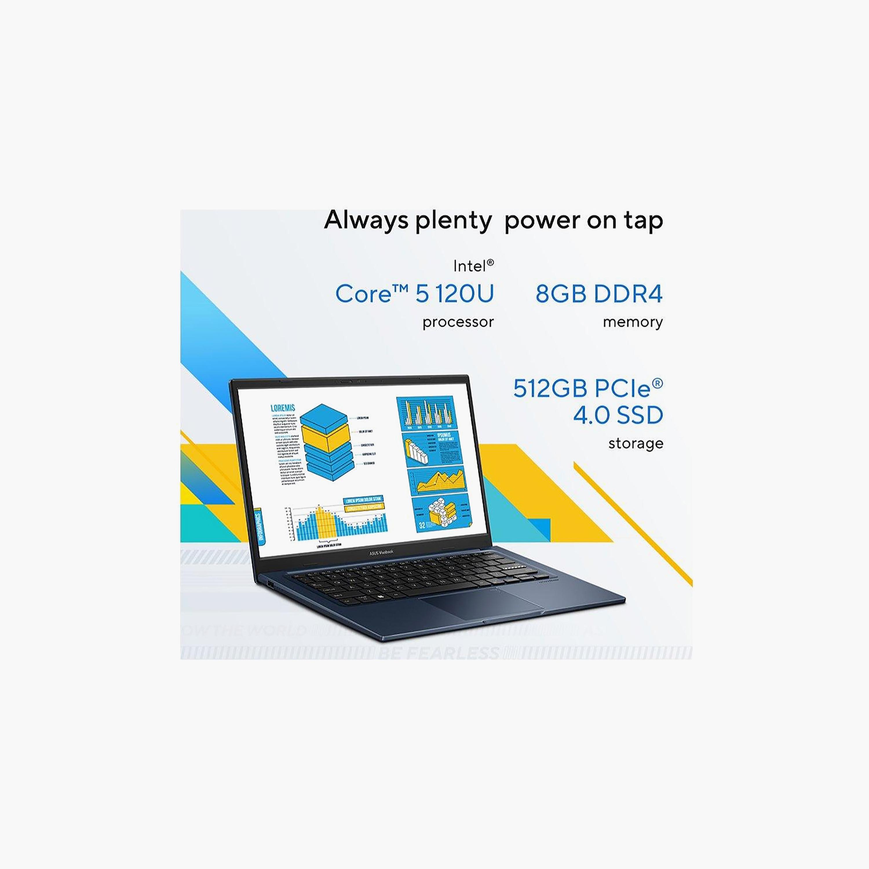 لاب توب فيفوبوك 14 كور 5 رام 8GB DDR4 سعة 512GB شاشة 14.0" ويندوز 11 أزرق هادئ من أسوس-electronics-laptops-image-4