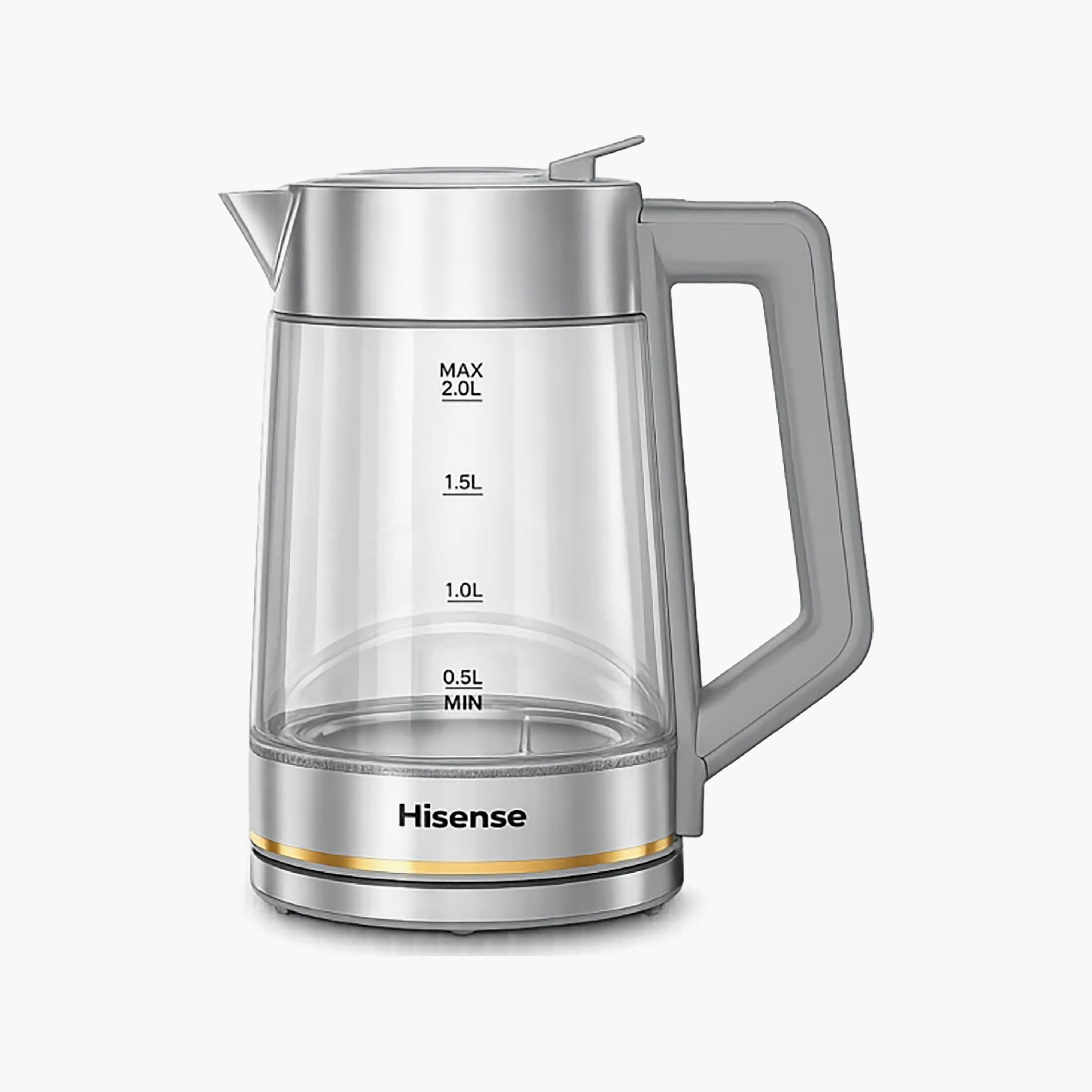 HISENSE Electric Kettle 2L Glass Body Silver Finish | H20KGSS1-PROMO_EMAX_AE_ADIB_240926-image-1
