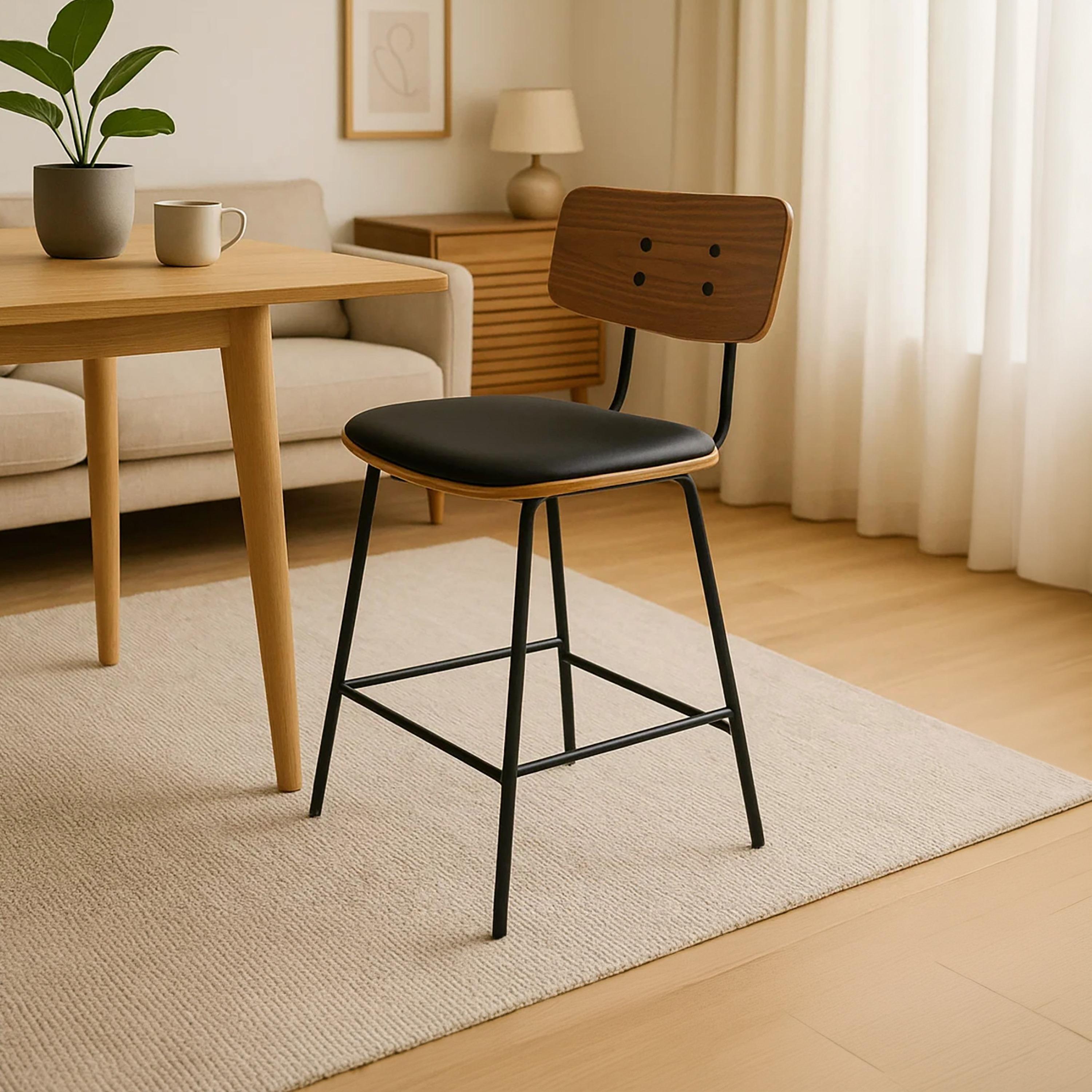 Maria Homes Brown Armless Bar Stool-furniture-sofaandseating-ottomansbeanbagsandpoufs-image-1