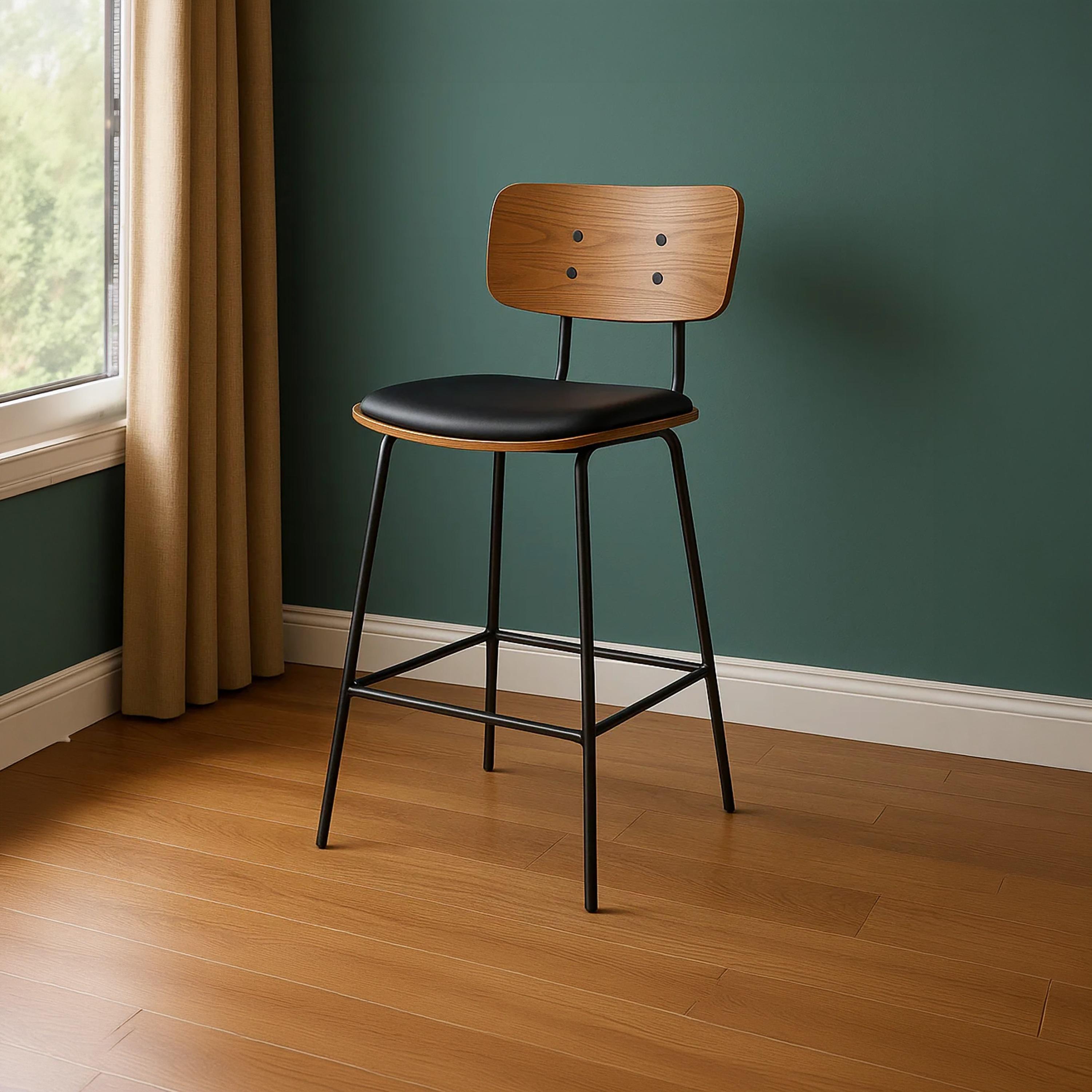 Maria Homes Brown Armless Bar Stool-furniture-sofaandseating-ottomansbeanbagsandpoufs-image-2