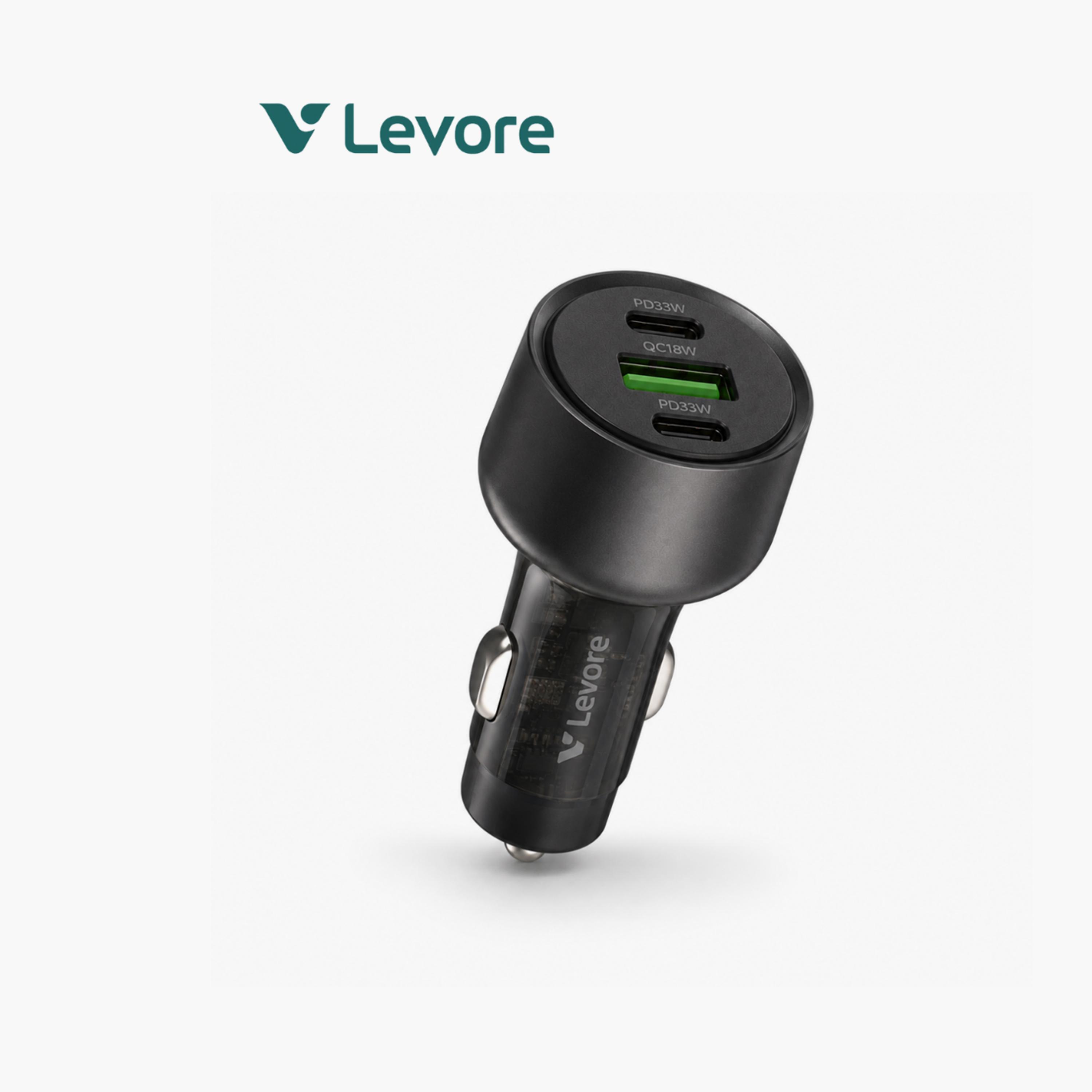 Levore Car Charger 2 USB-C and USB Ports 84W - Black-electronics-accessories-mobileaccesories-image-3