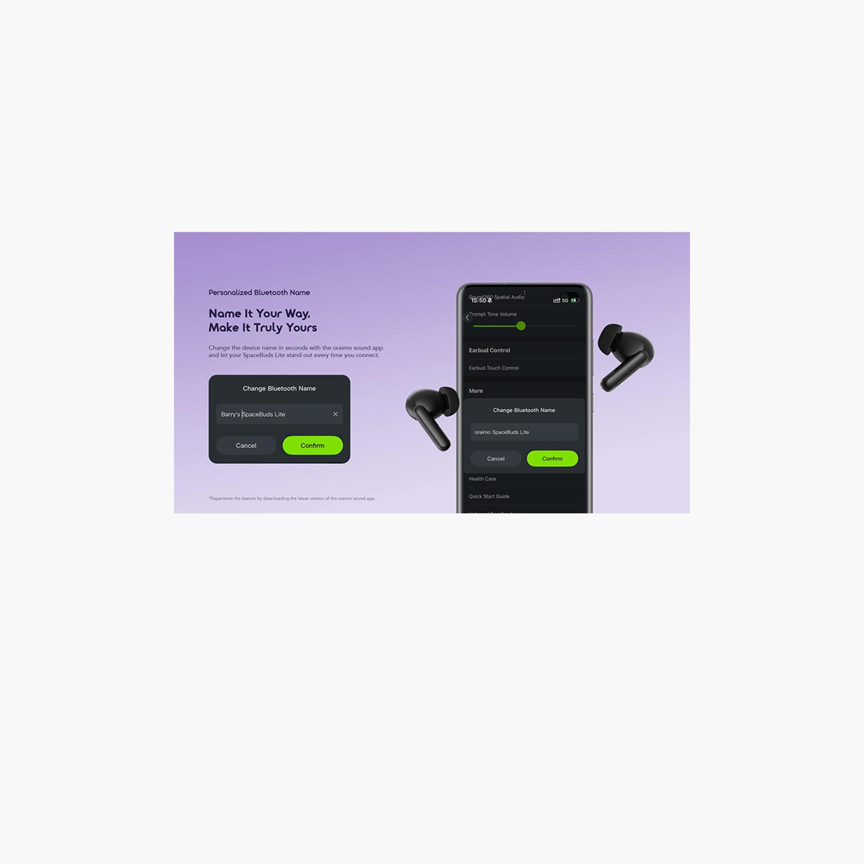 أورايمو - سماعات أذن لاسلكية حقيقية SpaceBuds Lite مع صوت مكاني Sound360 - أسود-electronics-headphonesandearphones-image-4