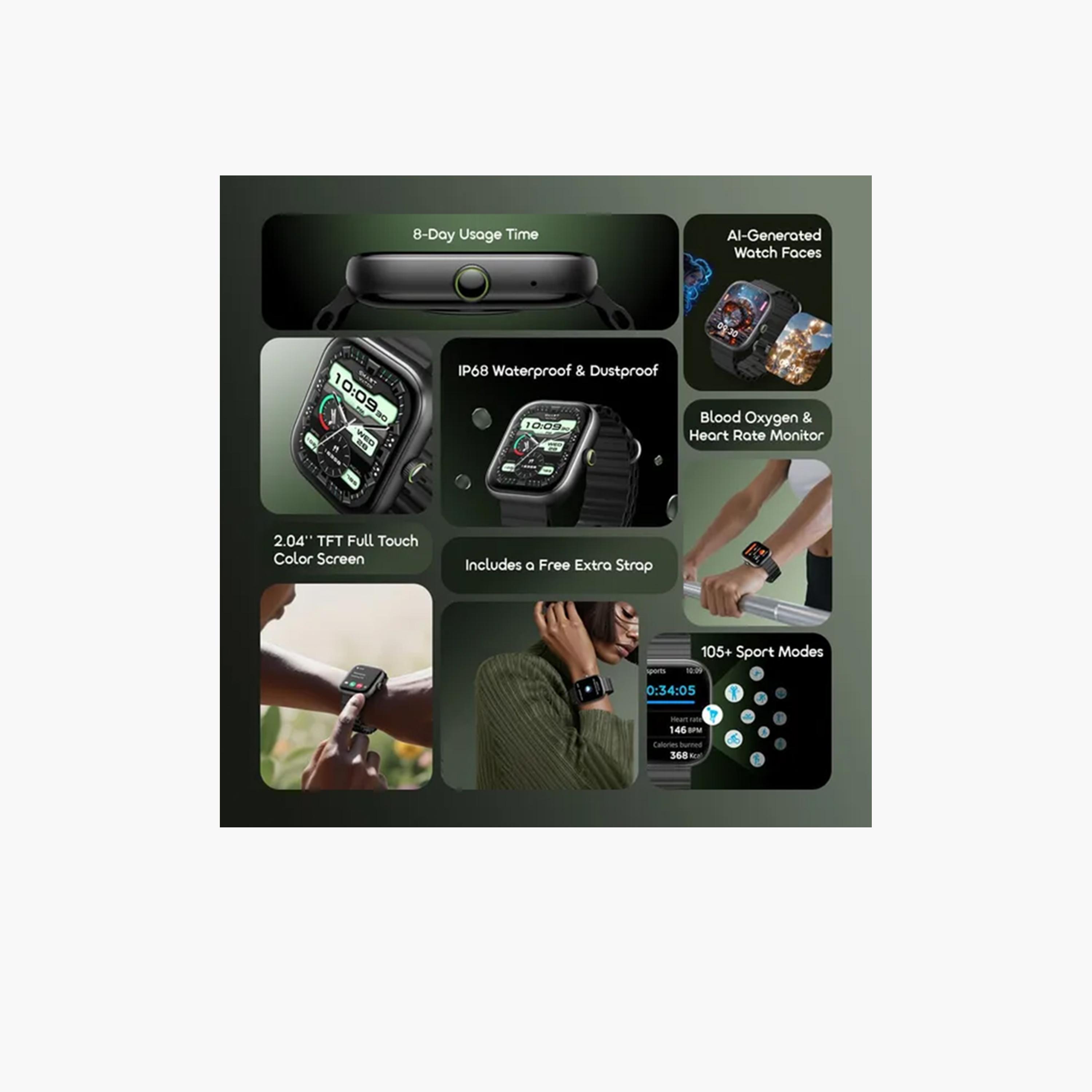 Oraimo Smartwatch 6 Smart Health Insight 2.04" HD - Chrome-electronics-smartwatches-image-2