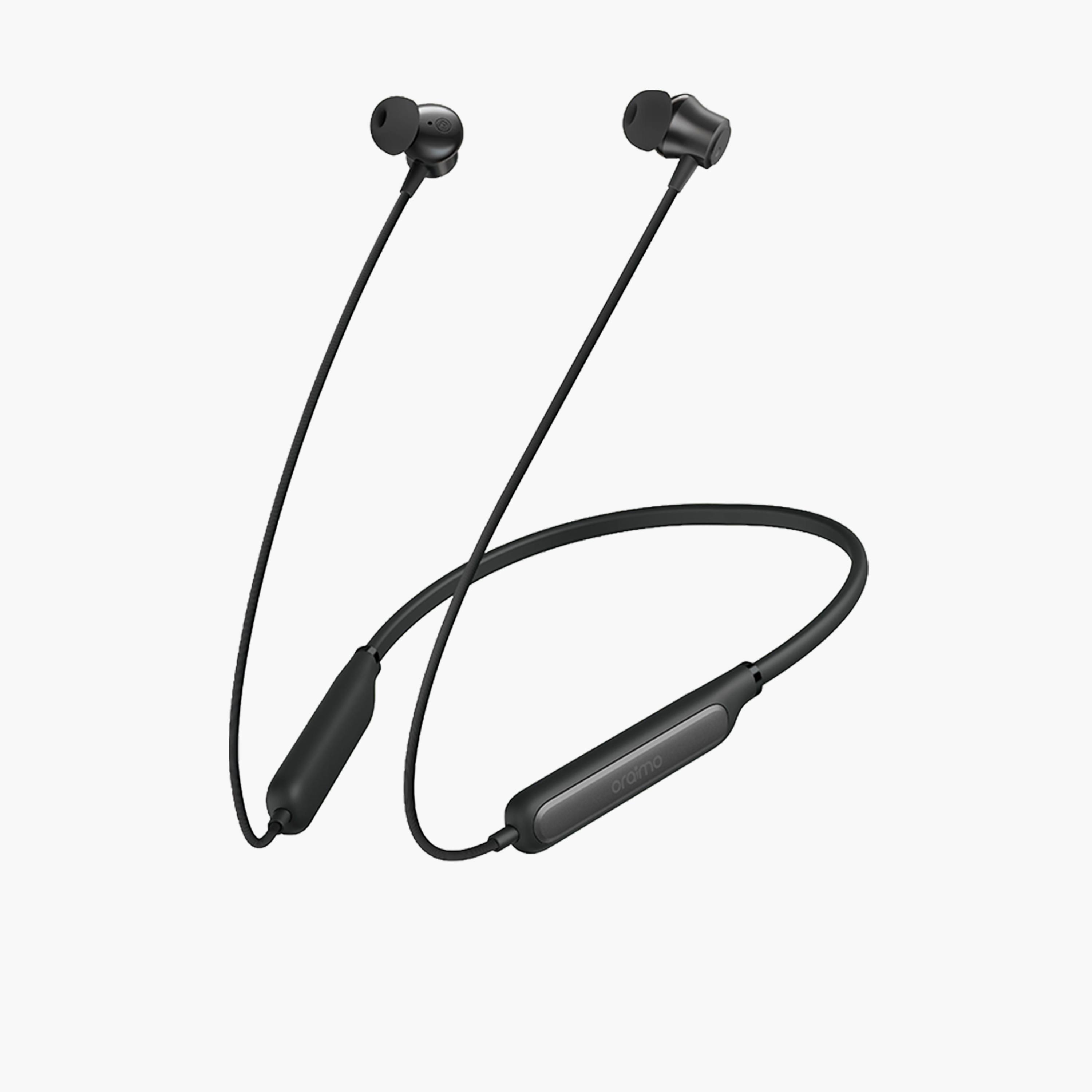 Oraimo Necklace 5 Wireless Earphones with Noise Cancellation and Call Vibration - Black-electronics-headphonesandearphones-image-1