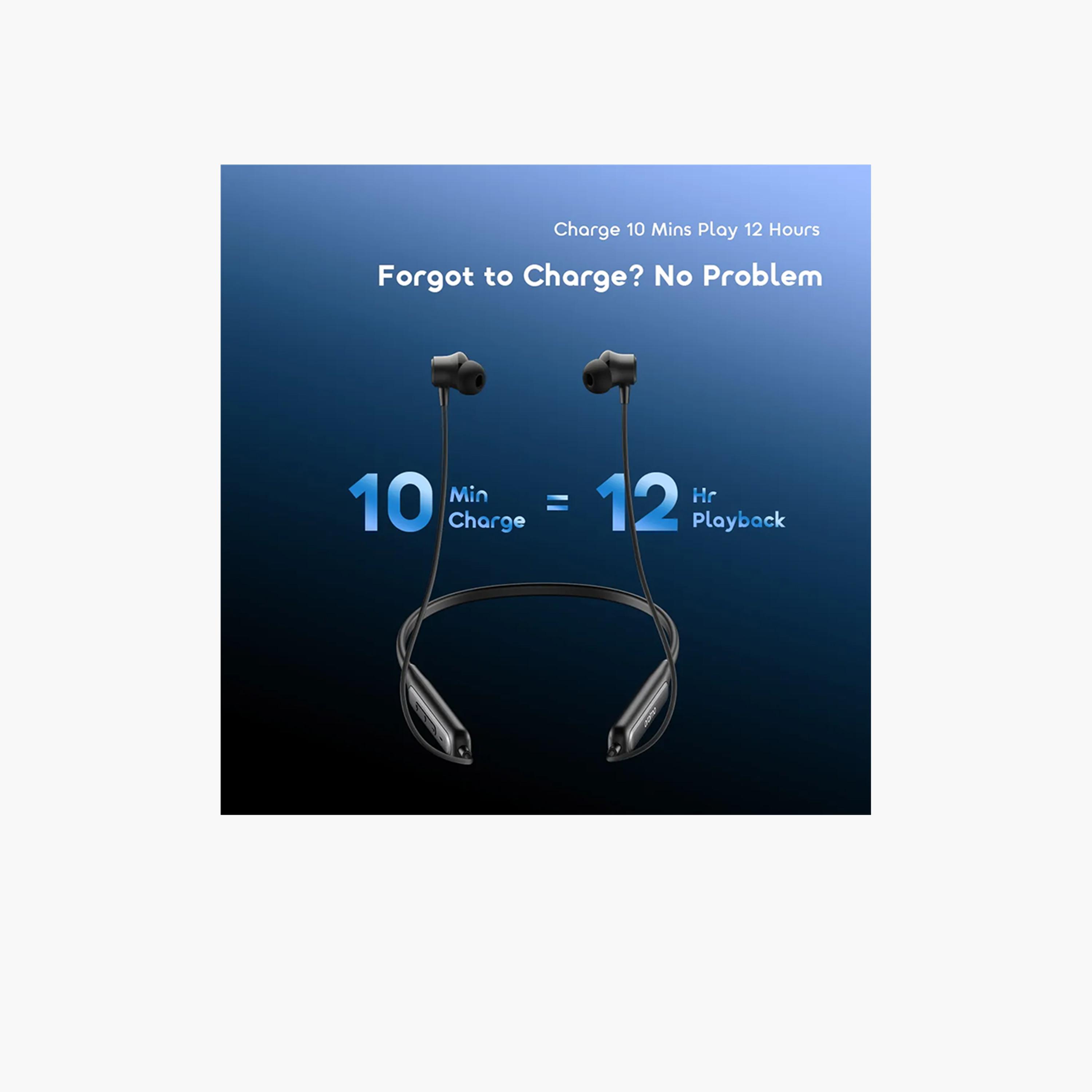 Oraimo Necklace 5 Wireless Earphones with Noise Cancellation and Call Vibration - Black-electronics-headphonesandearphones-image-3