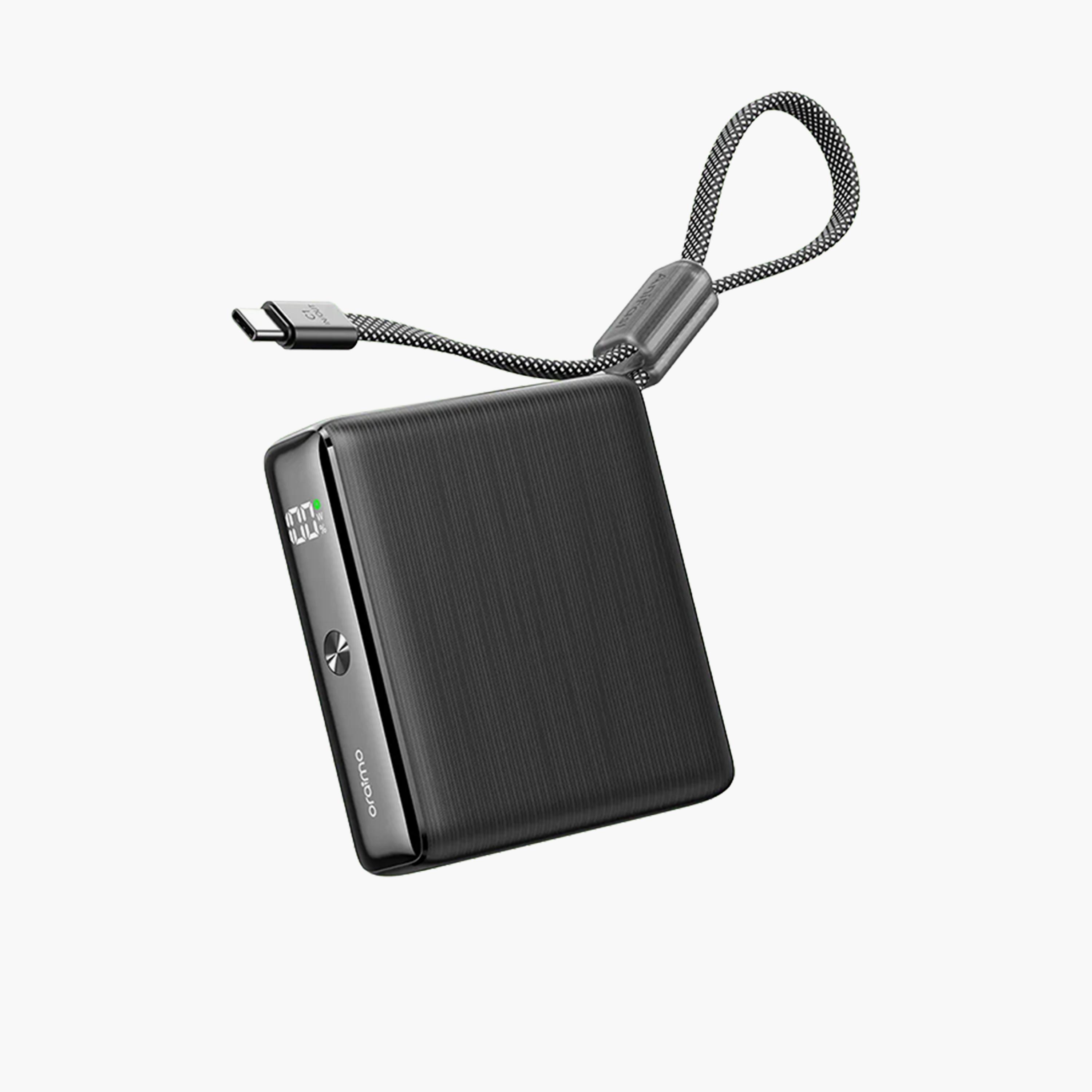 Oraimo PowerNova L21 Power Bank with USB-C and USB Ports, Built-in USB-C Cable 20000mAh 30W - Black-electronics-accessories-mobileaccesories-image-1
