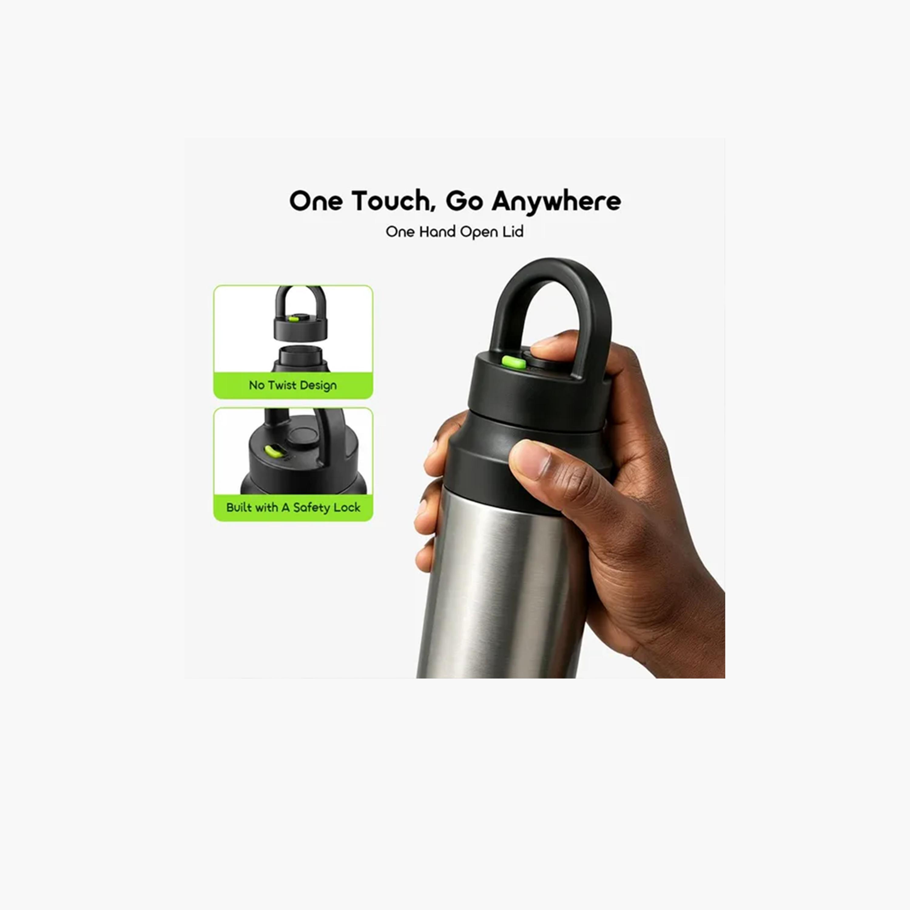 Oraimo QuickSnap 550 Portable Leakproof Insulated Water Bottle 550ml - Grey-household-dining-drinkserveware-bottles-image-2