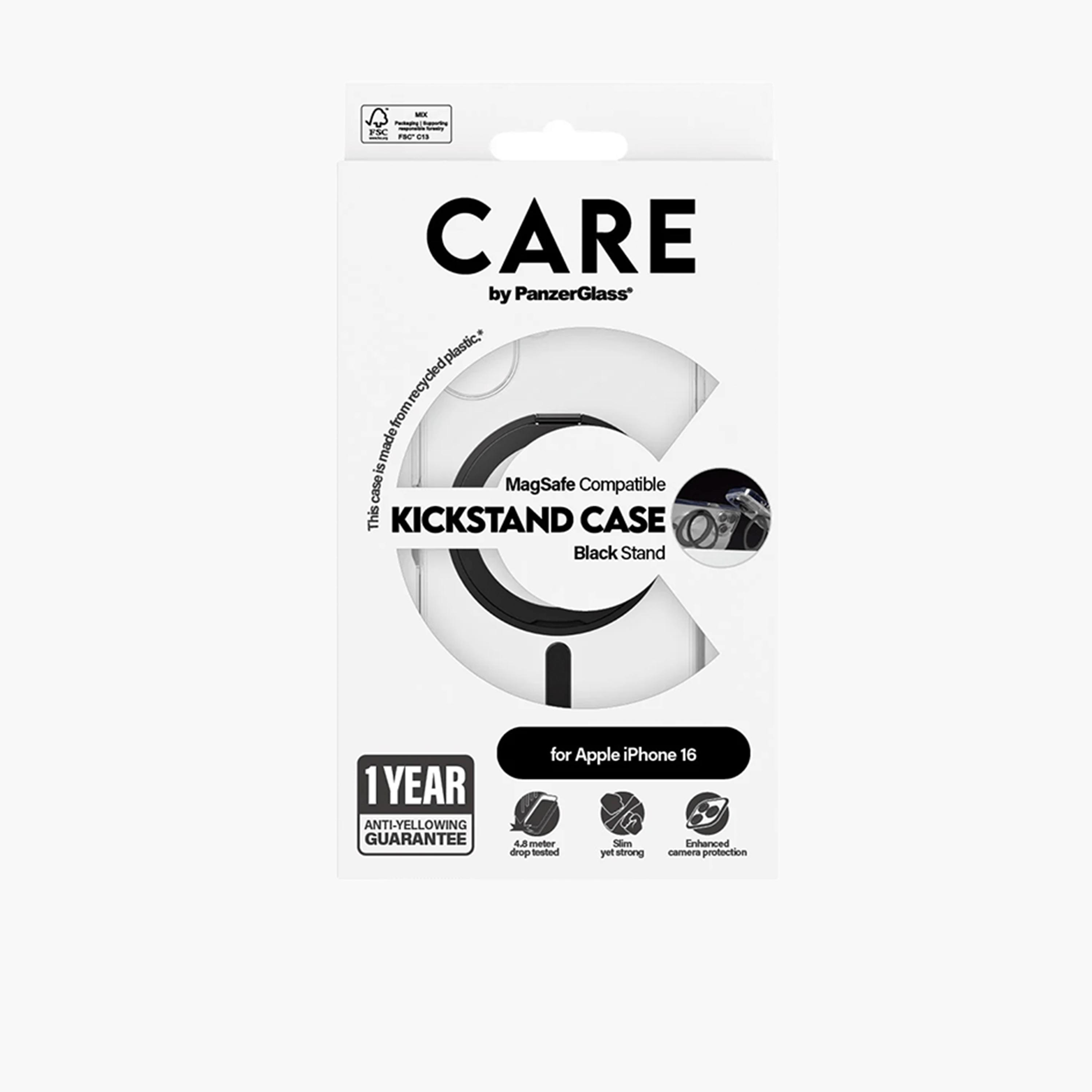 Panzer Glass CARE Case with Kickstand and MagSafe for iPhone 16 - Clear Black-electronics-accessories-mobileaccesories-image-5