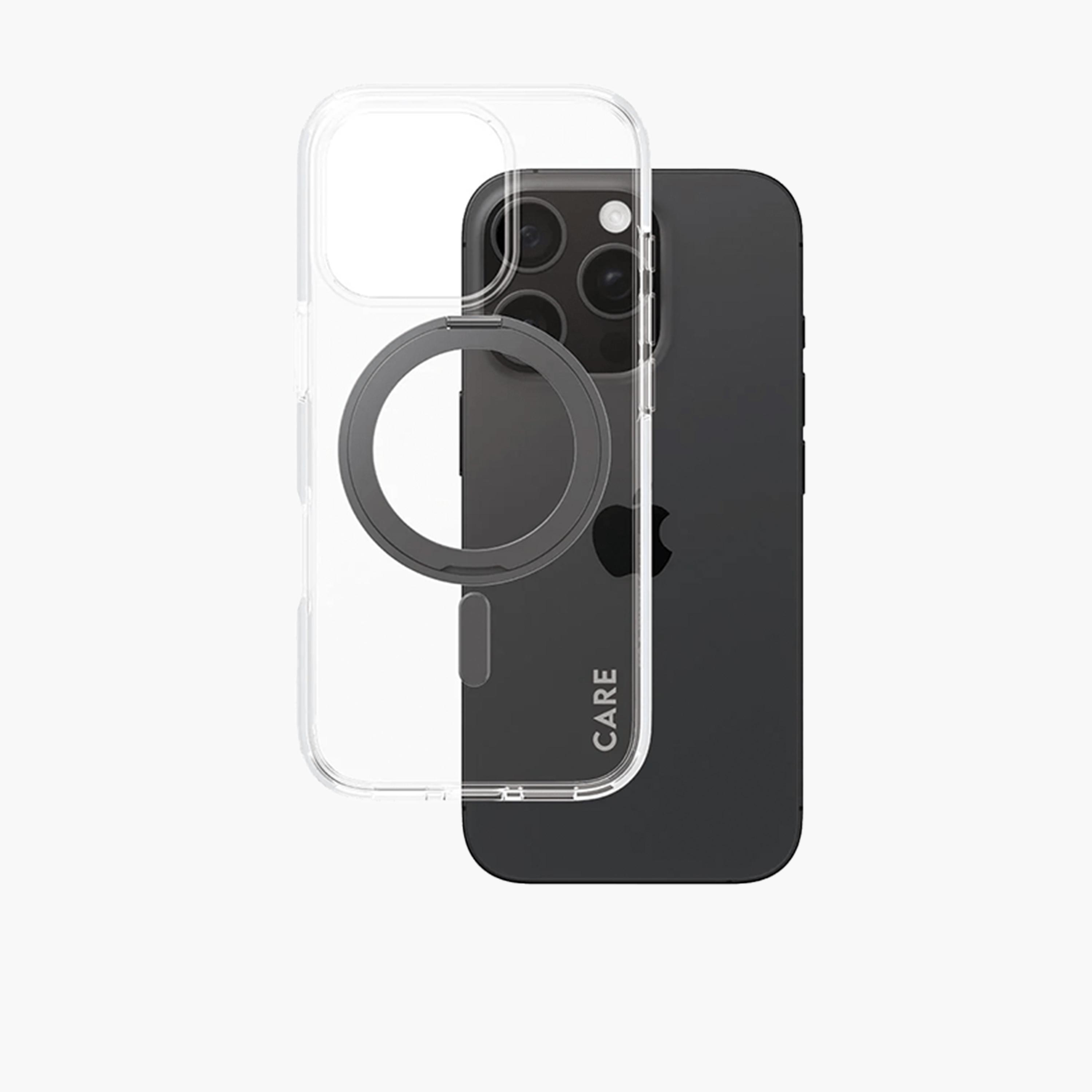 Panzer Glass CARE Case with Kickstand and MagSafe for iPhone 16 Pro - Clear Black-electronics-accessories-mobileaccesories-image-2