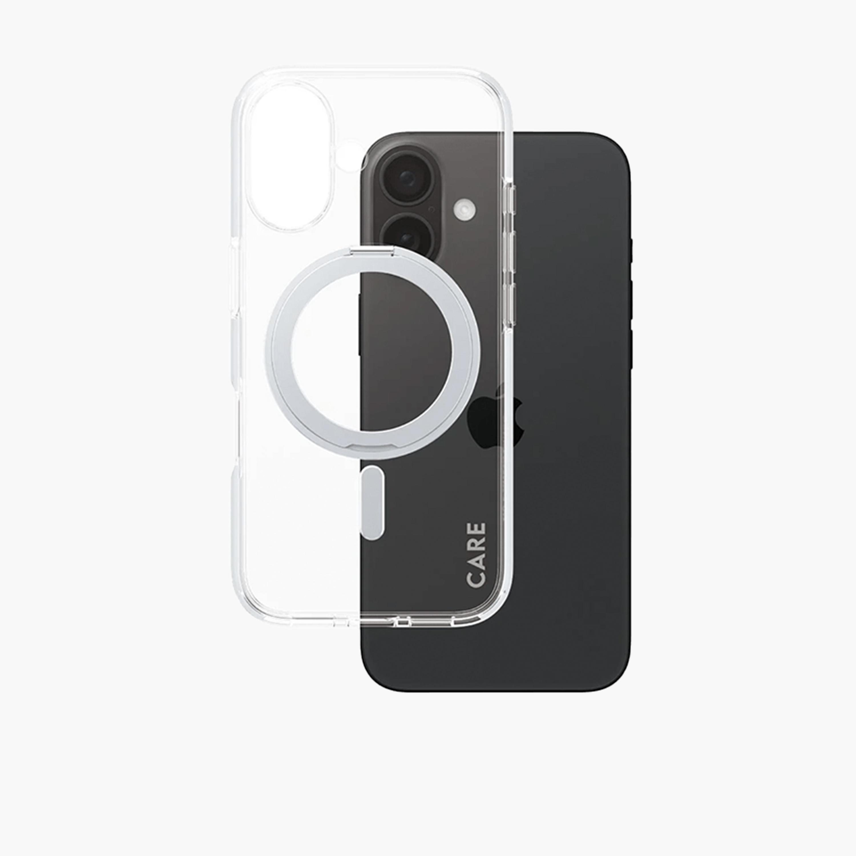 Panzer Glass CARE Case with Kickstand and MagSafe for iPhone 16 - Clear White-electronics-accessories-mobileaccesories-image-2
