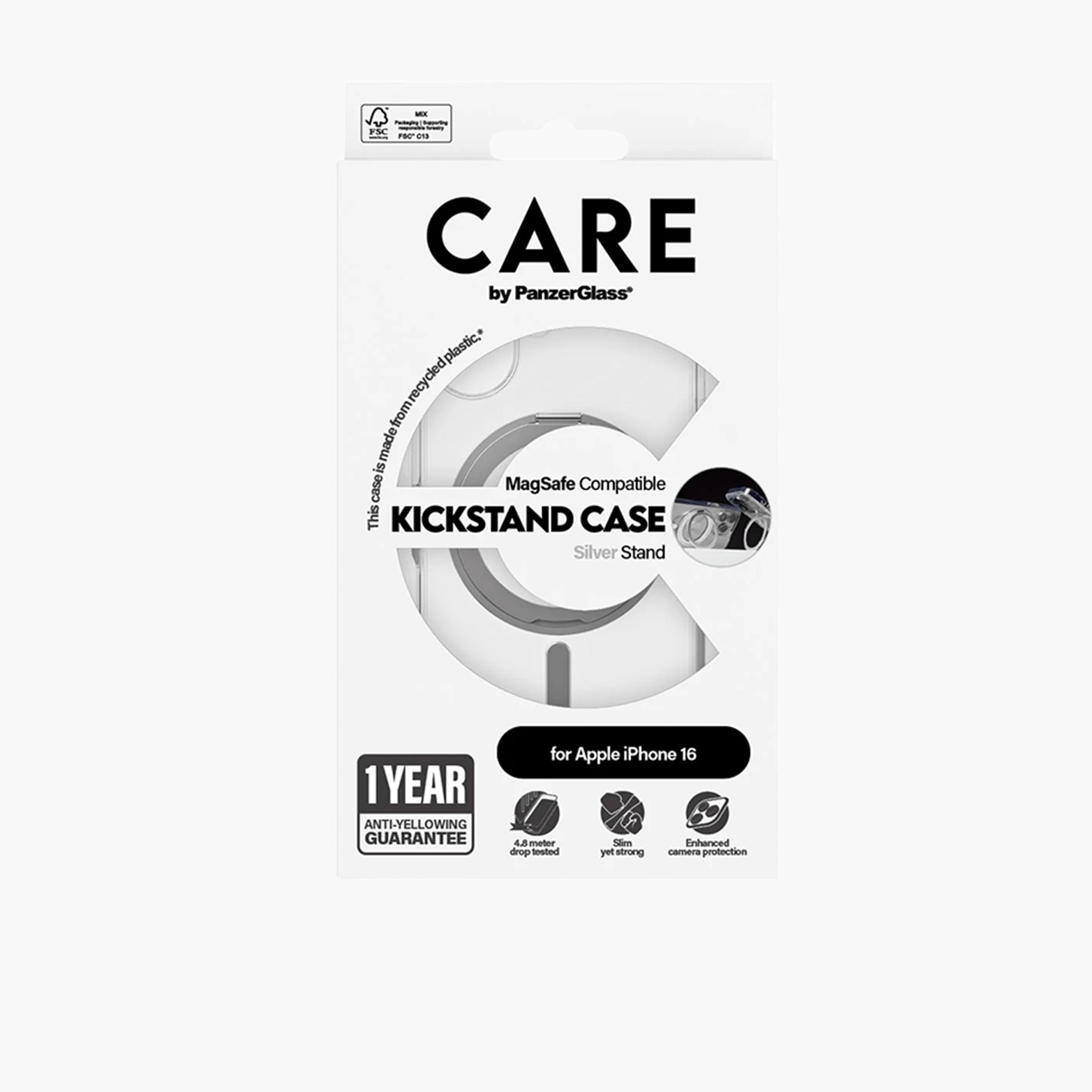 Panzer Glass CARE Case with Kickstand and MagSafe for iPhone 16 - Clear White-electronics-accessories-mobileaccesories-image-5