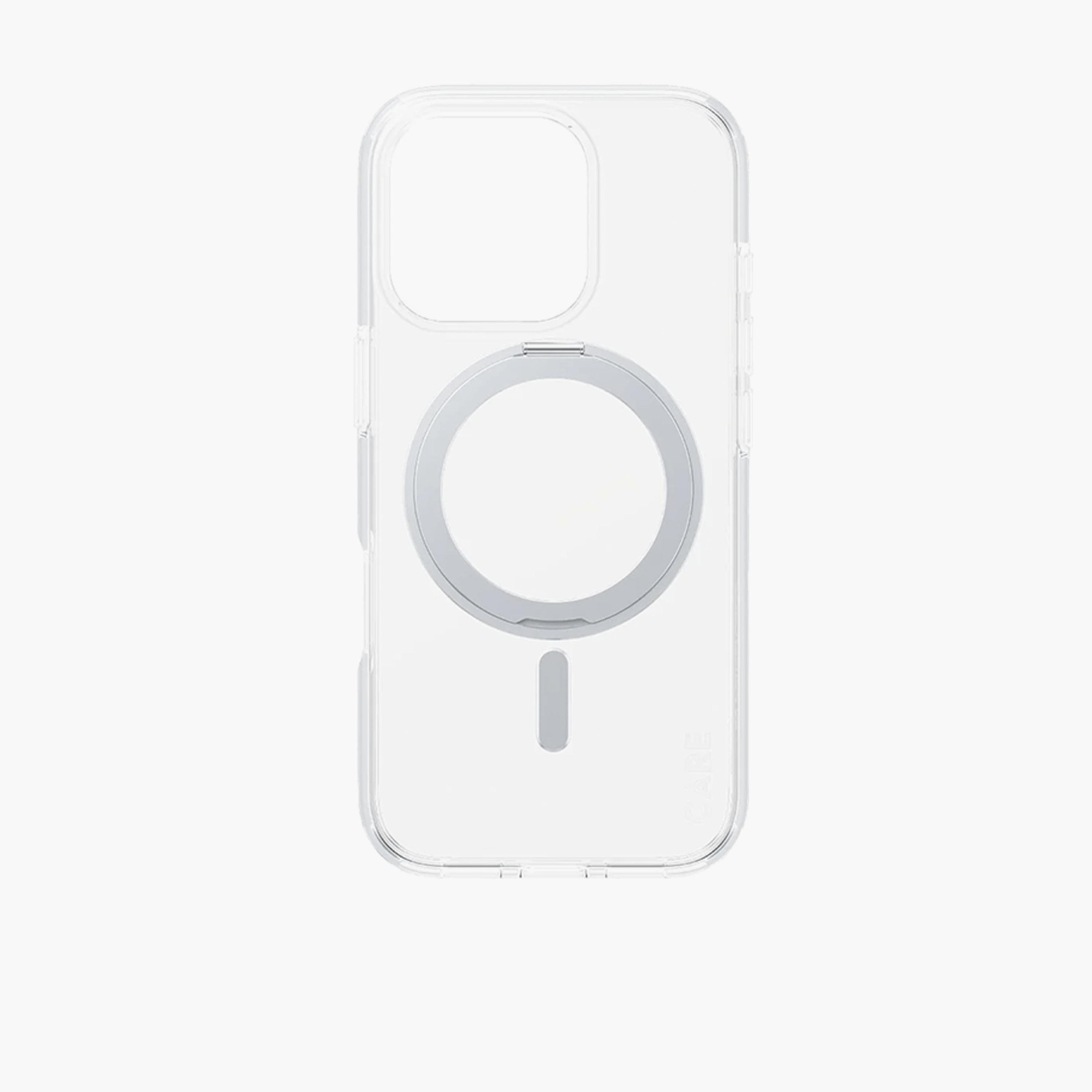 بانزر جلاس - حافظة هاتف كير مع مسند دعم تقنية Magسيف لهاتف آي فون 16 برو - أبيض شفاف-electronics-accessories-mobileaccesories-image-3