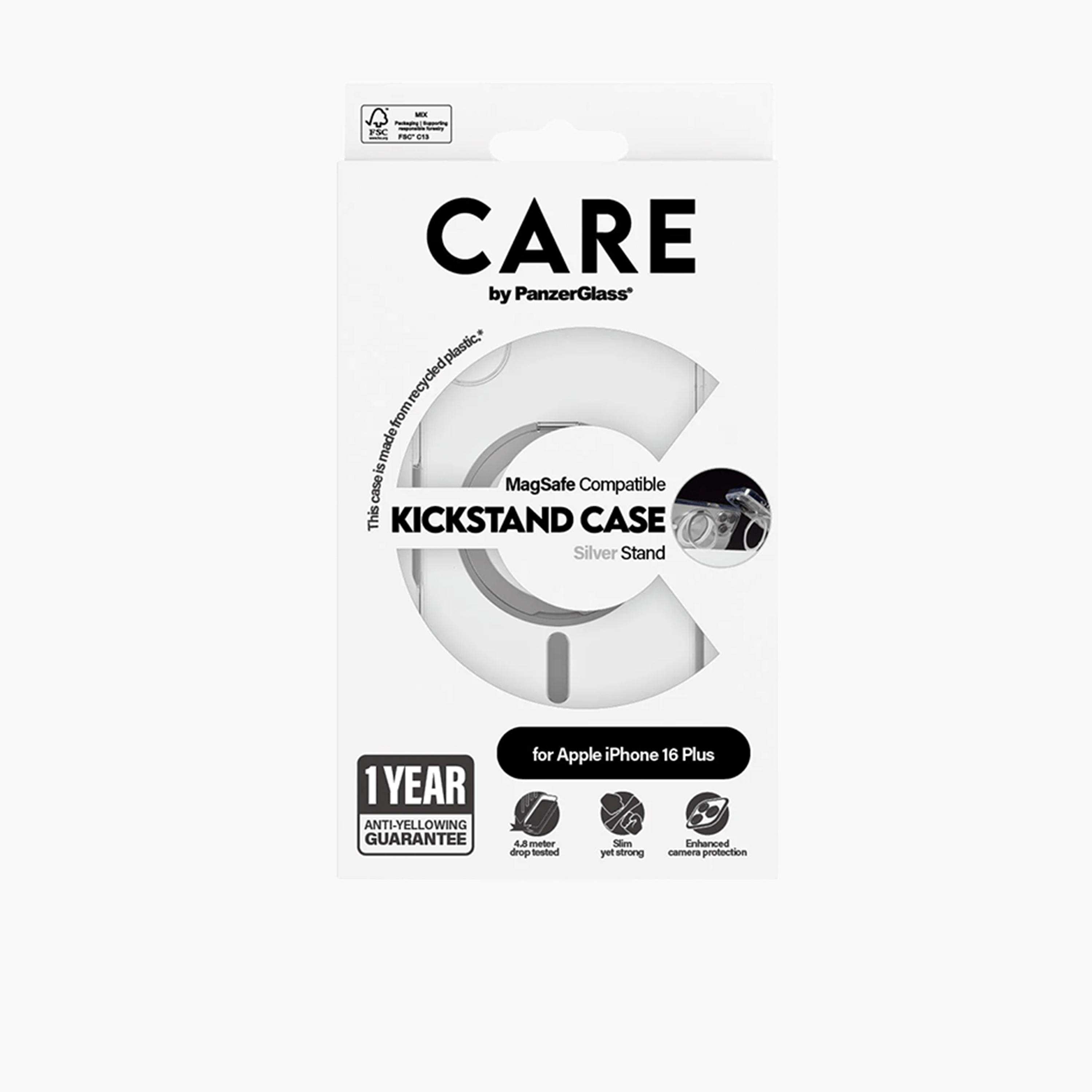 Panzer Glass CARE Case with Kickstand and MagSafe for iPhone 16 Plus - Clear White-electronics-accessories-mobileaccesories-image-5
