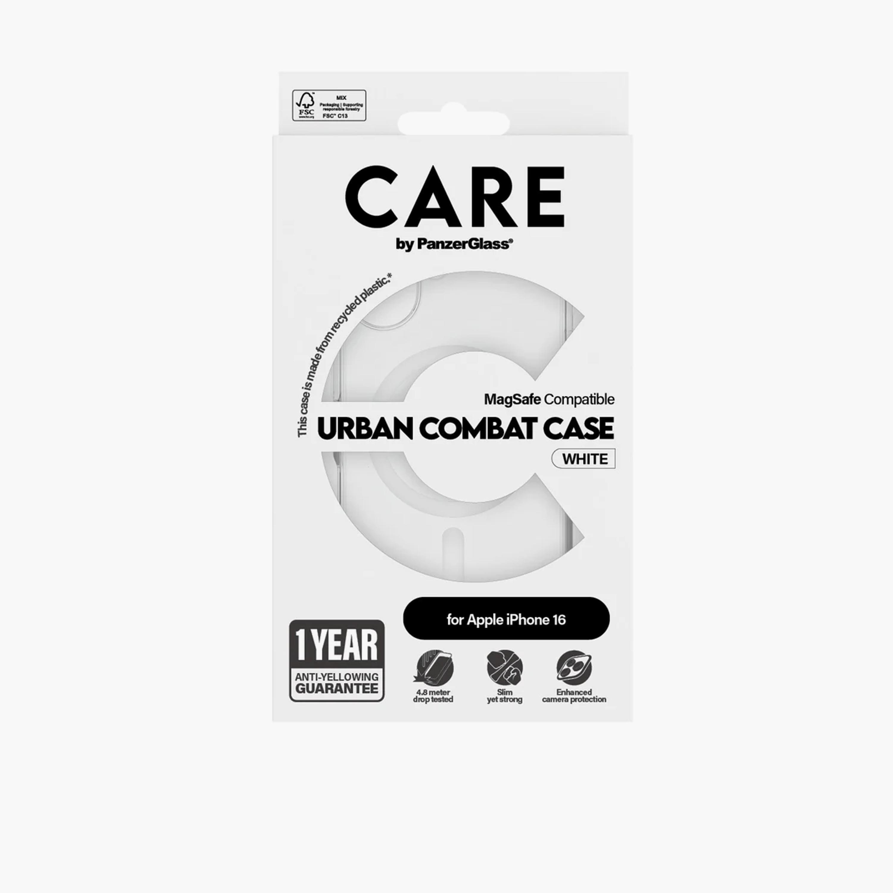 Panzer Glass CARE Flagship Urban Combat Case with MagSafe for iPhone 16 - Clear White-electronics-accessories-mobileaccesories-image-4