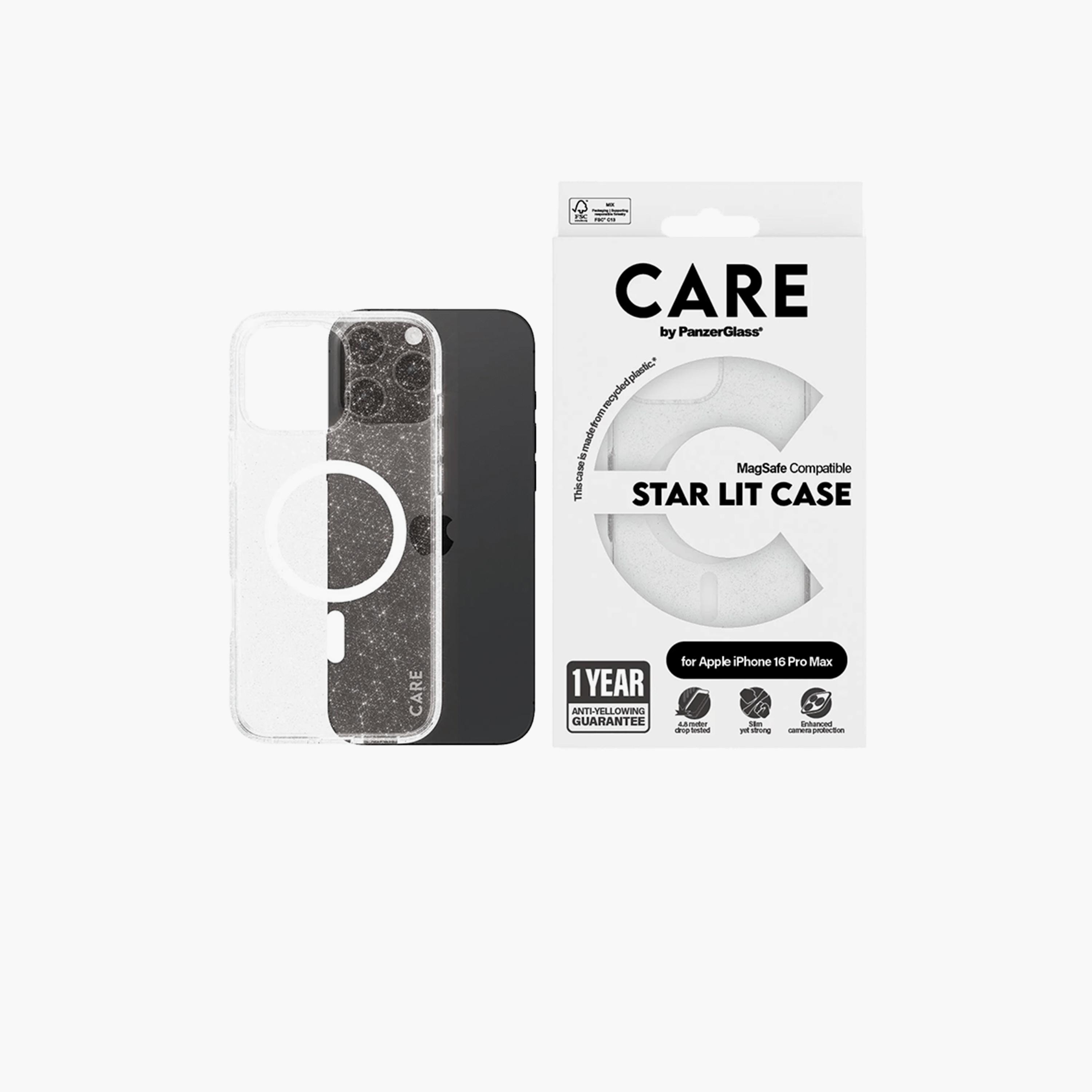 Panzer Glass CARE Flagship Urban Combat Star Lit Case with MagSafe for iPhone 16 Pro Max - Clear-electronics-accessories-mobileaccesories-image-1